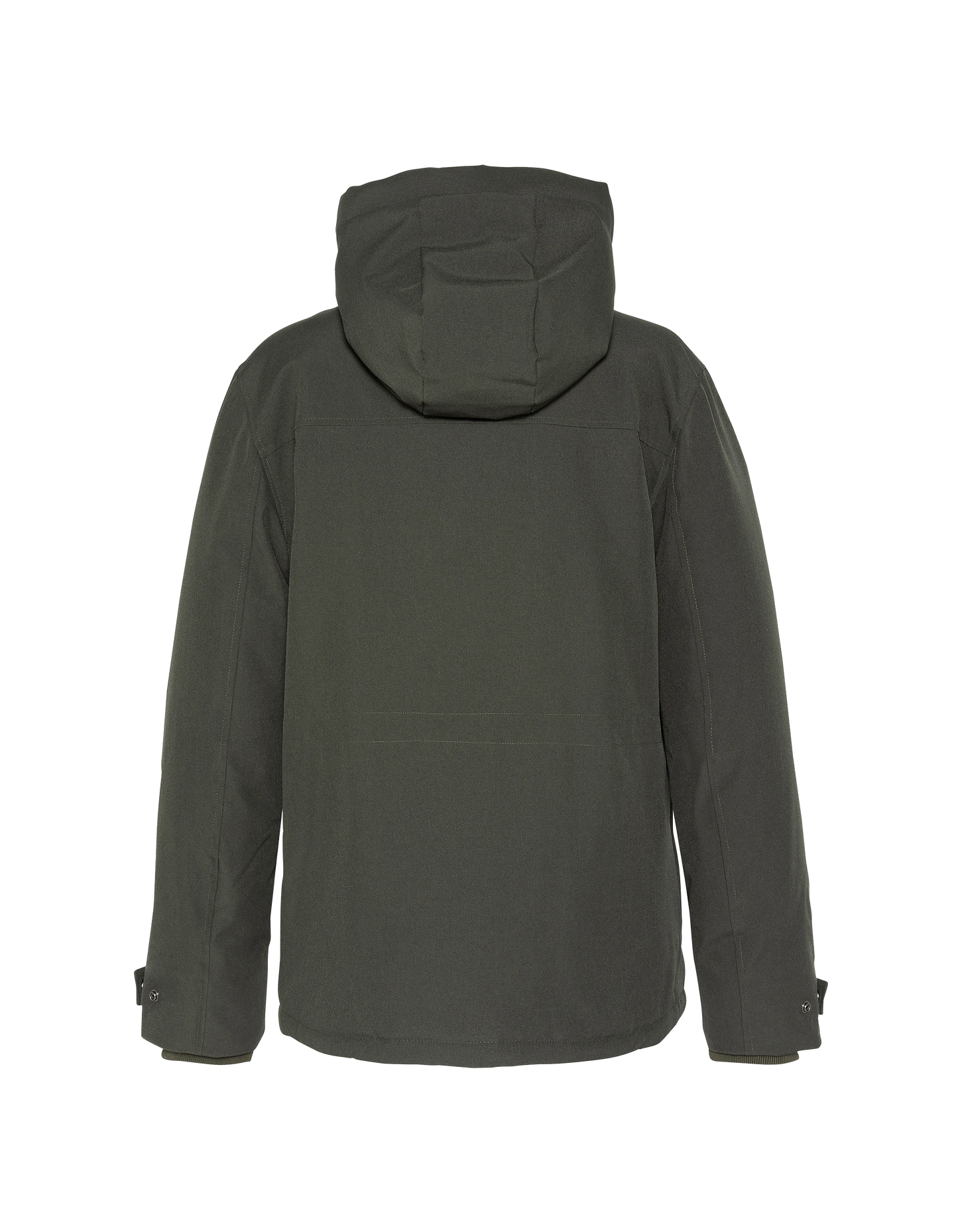 Khaki Parka Multipoches con felpa con cappuccio