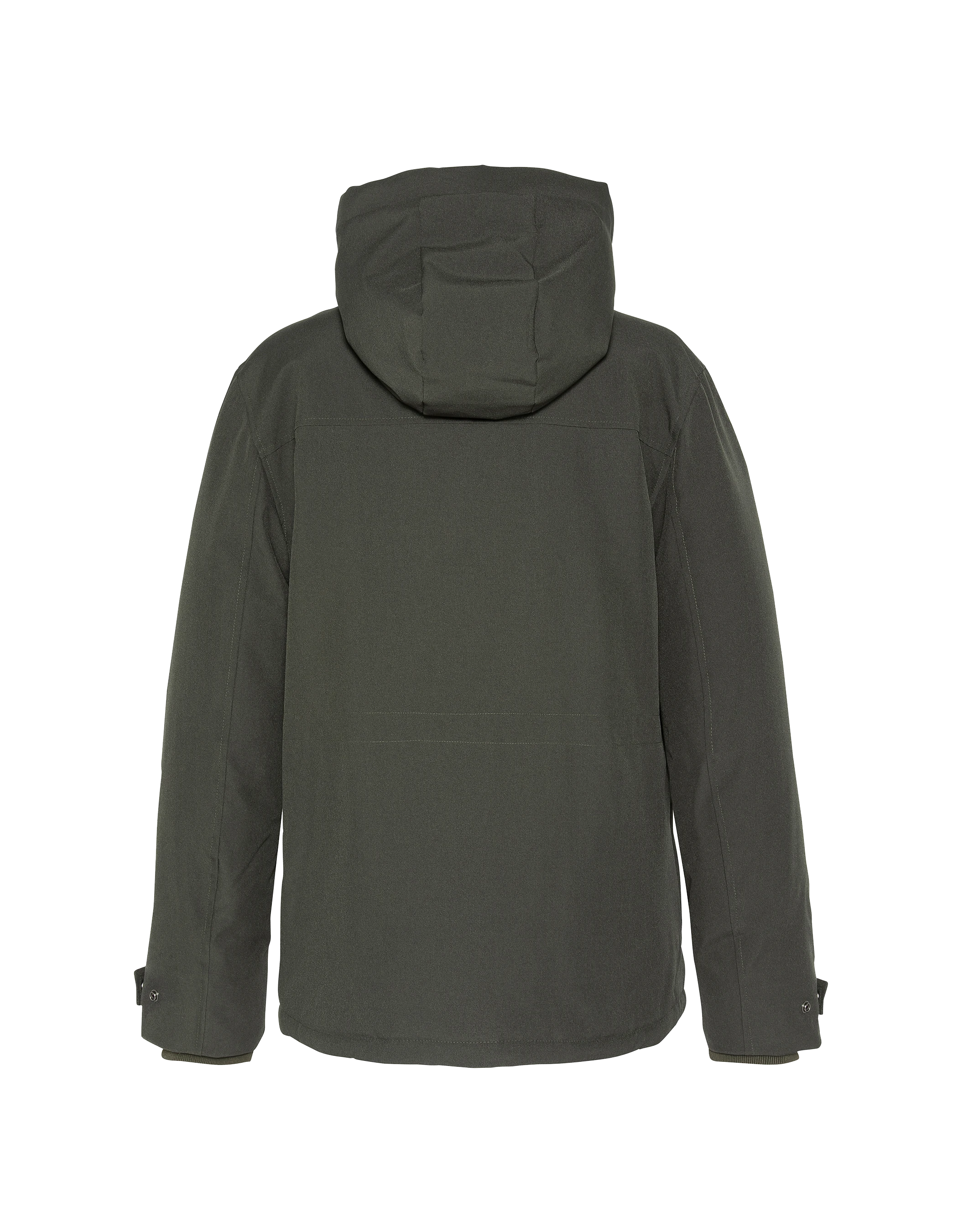 Khaki Parka Multipoches con felpa con cappuccio-2