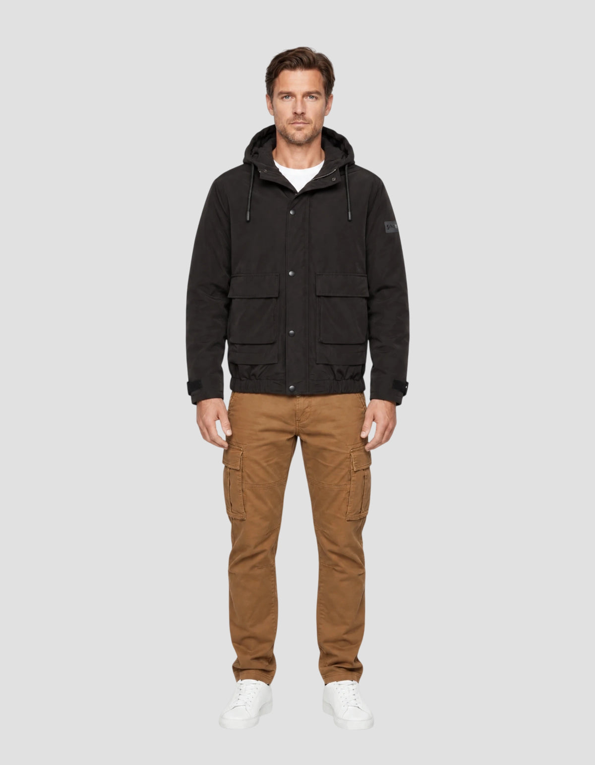 Parka à capuche noire-1
