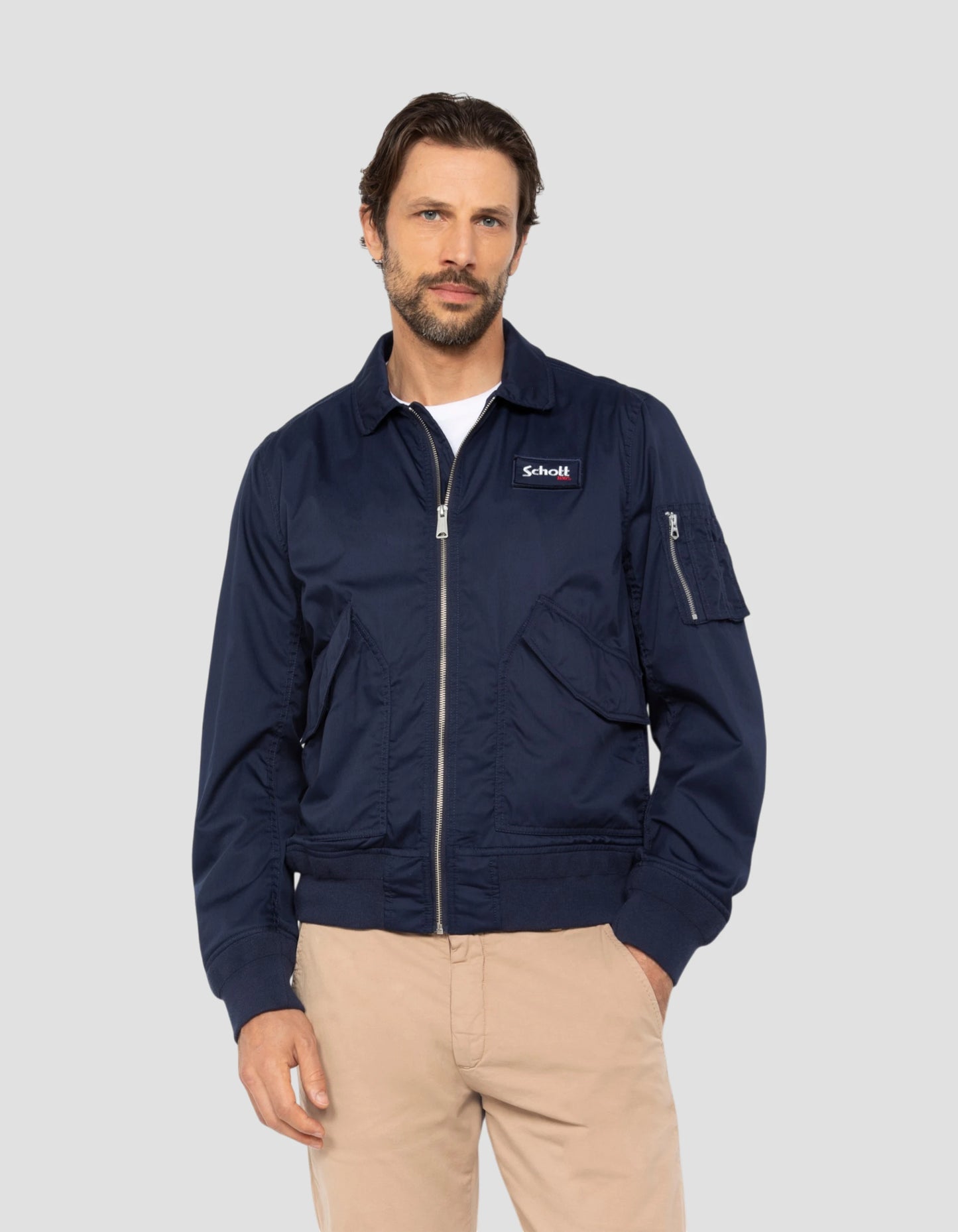 Blouson pilote léger bleu marine type CWU