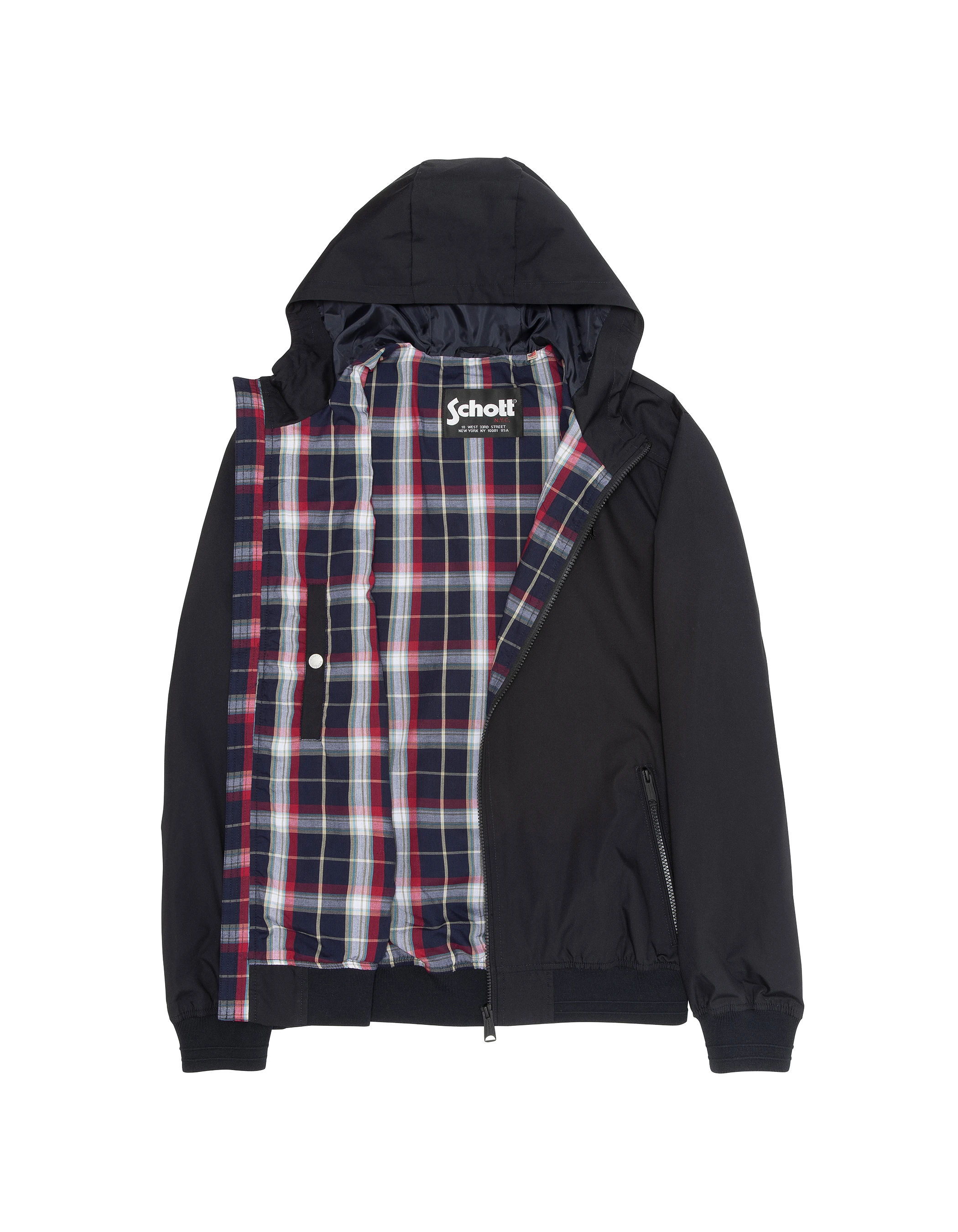 Navy blue urban jacket with water-repellent hood-3
