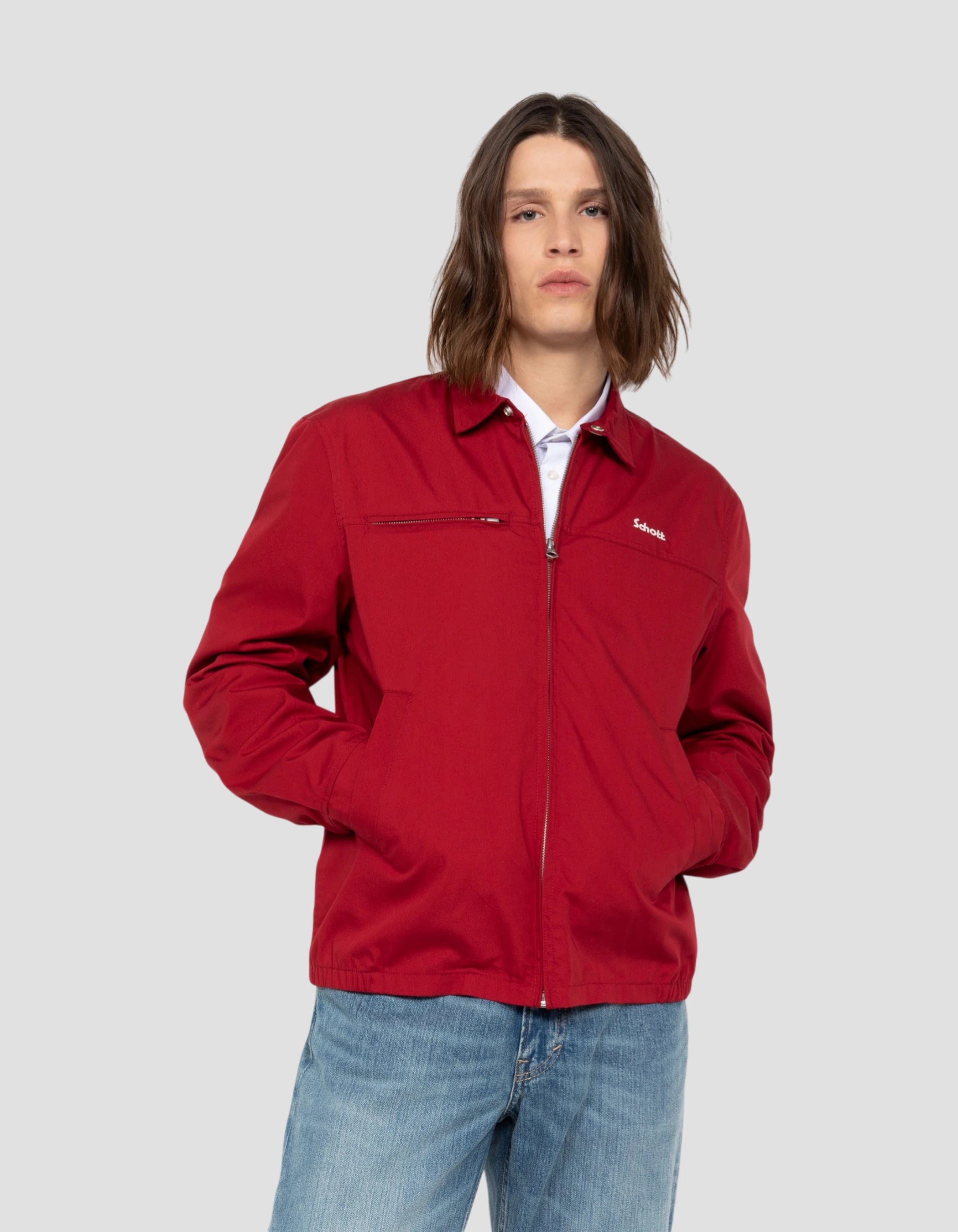 Giacca casual rosso scuro-3