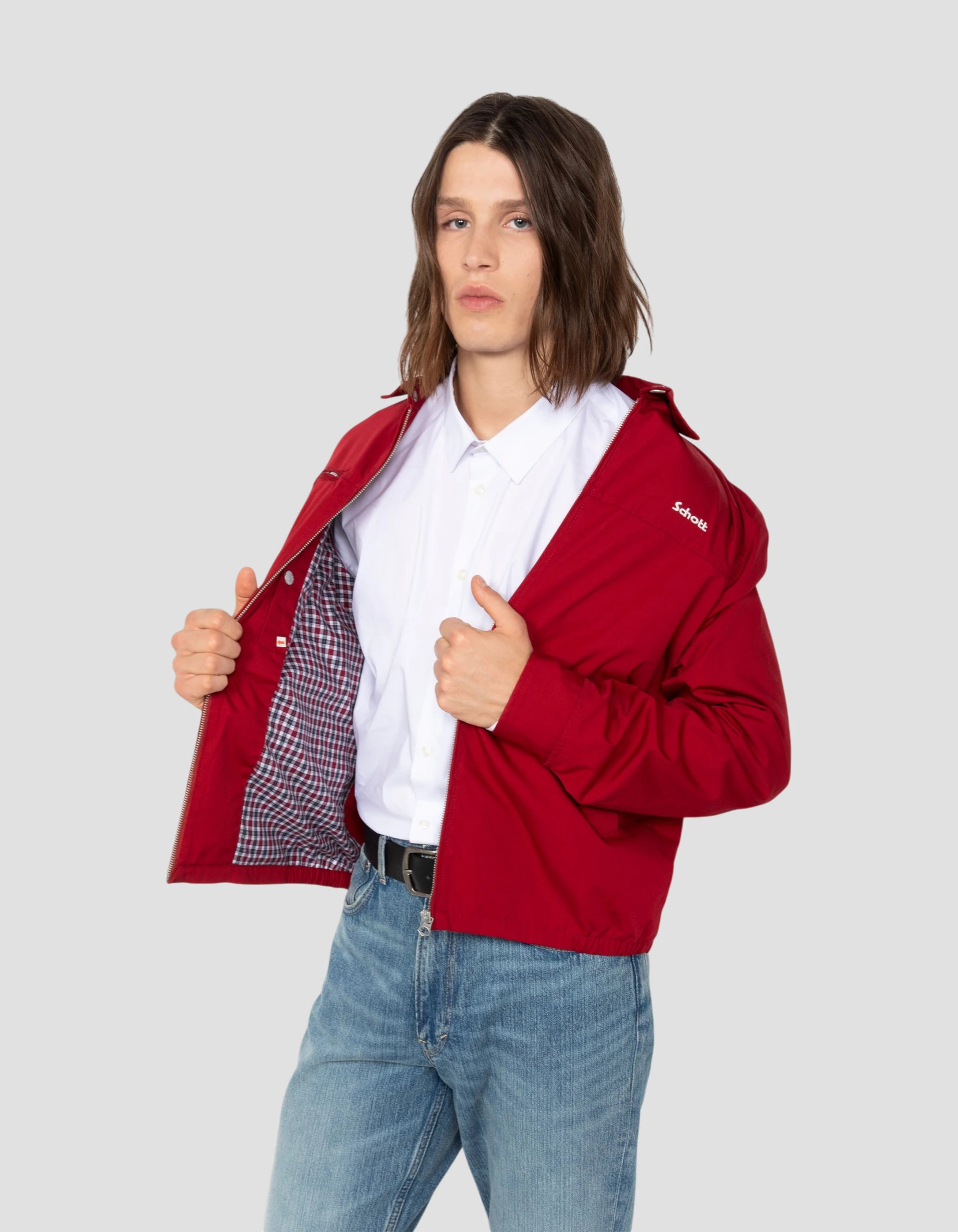 Giacca casual rosso scuro-4