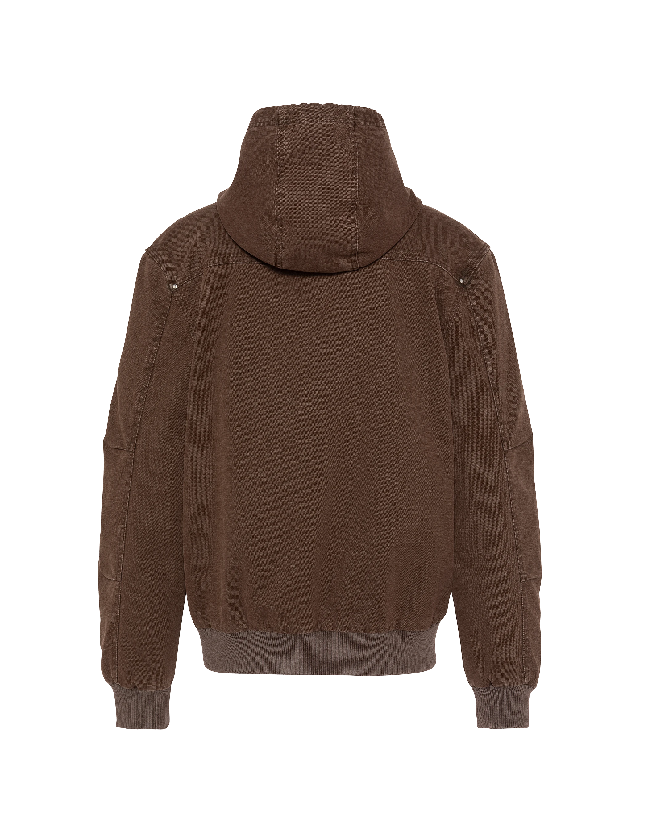 Blouson worker canvas marron à capuche-7