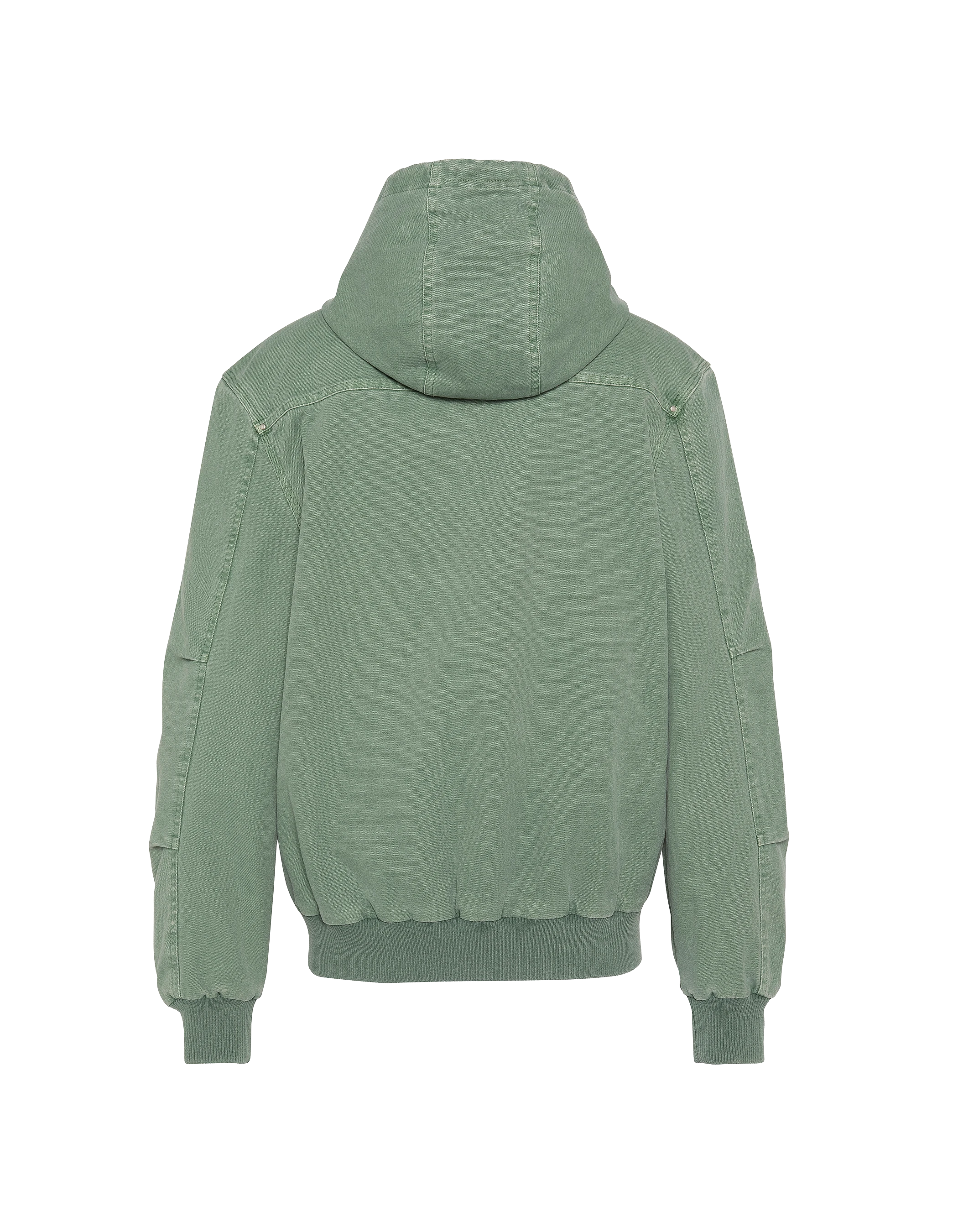 Green canvas worker jacket with hood-7