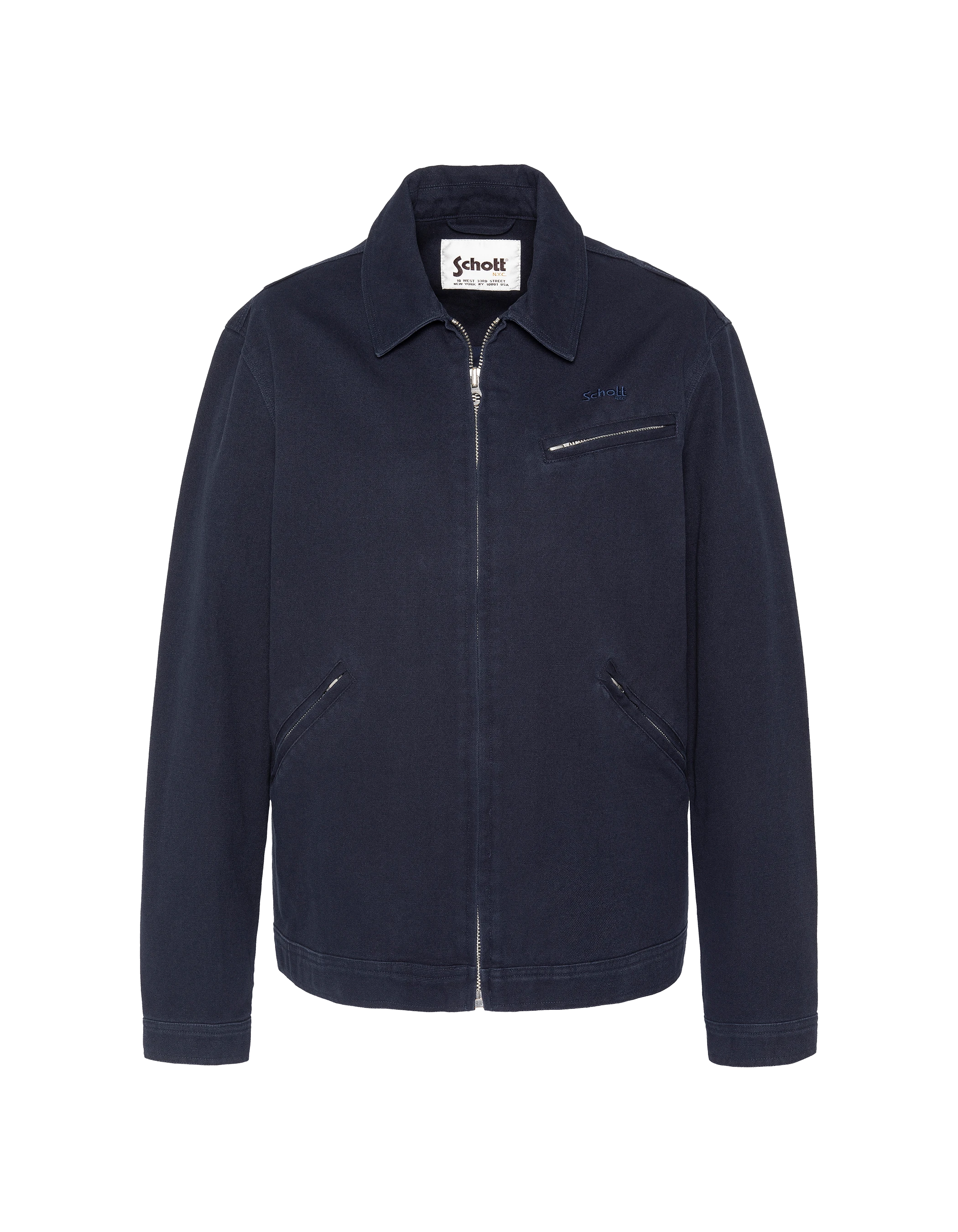 Blouson worker canvas bleu marine-2