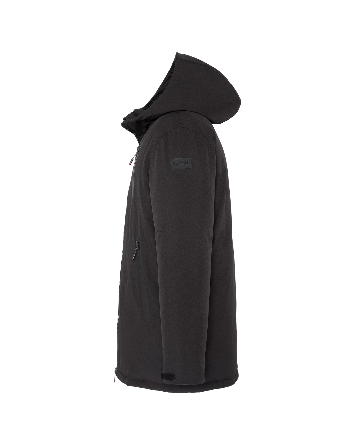 Parka technique longue à capuche noire-8