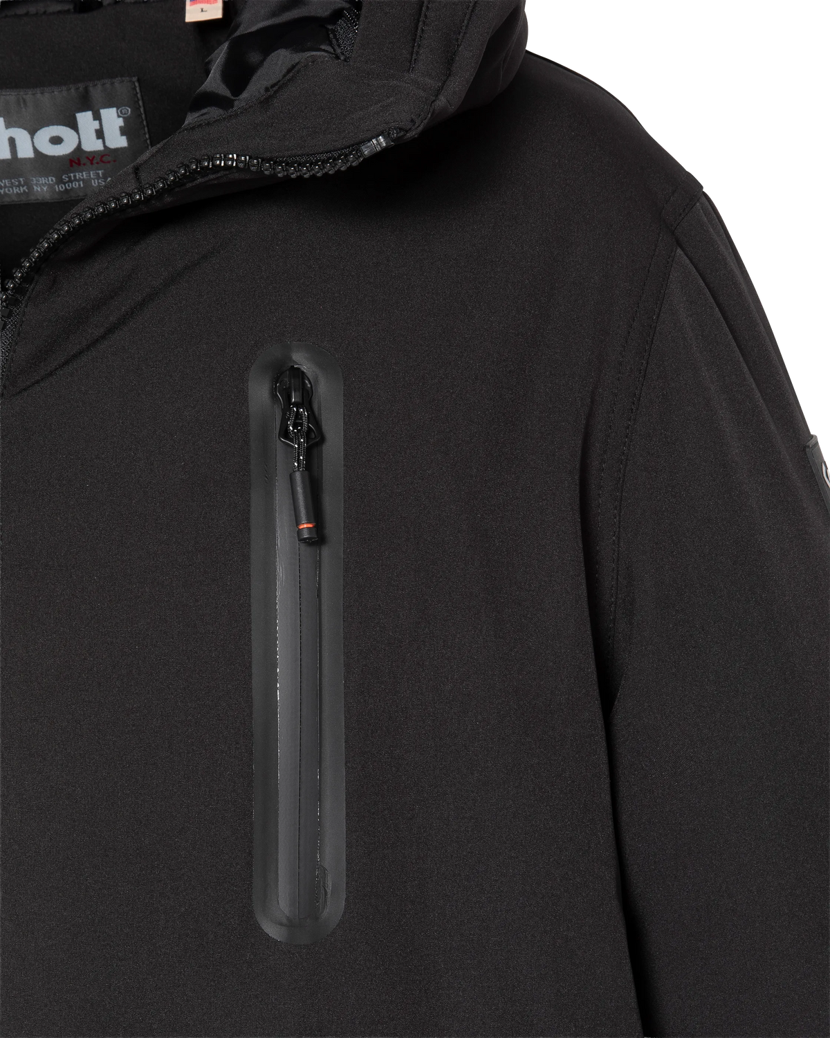 Parka technique longue à capuche noire-9