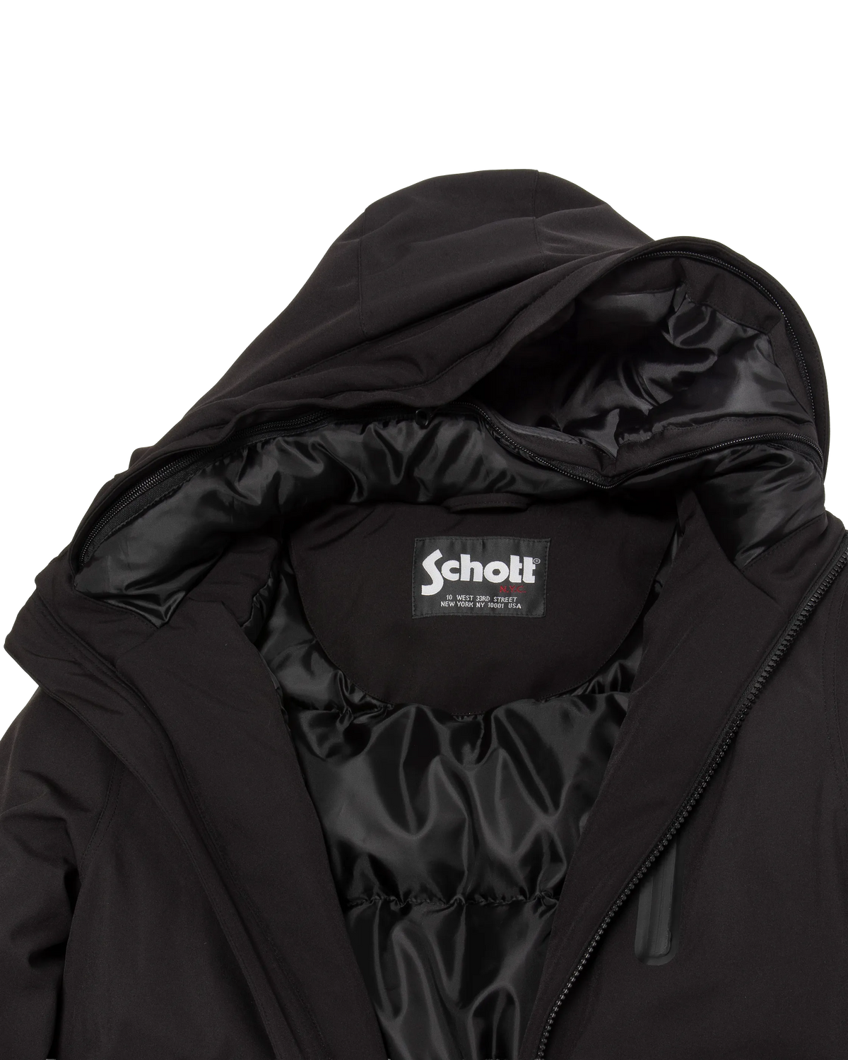 Parka technique longue à capuche noire-10