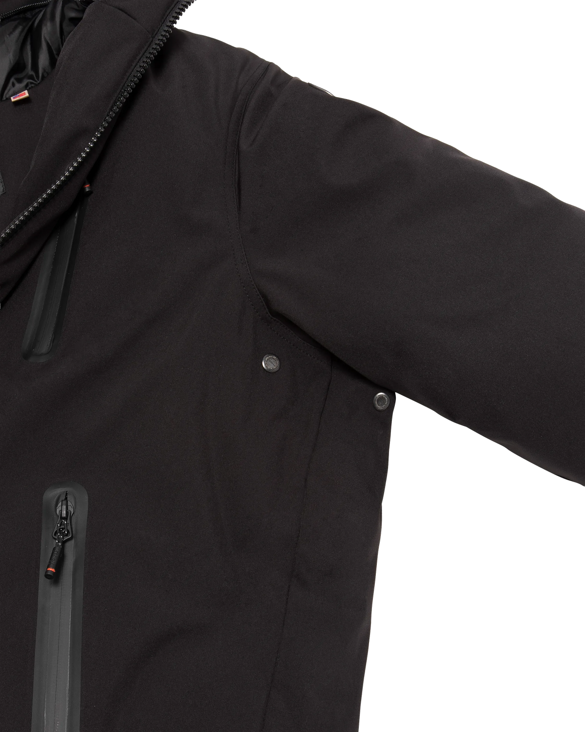 Parka technique longue à capuche noire-11