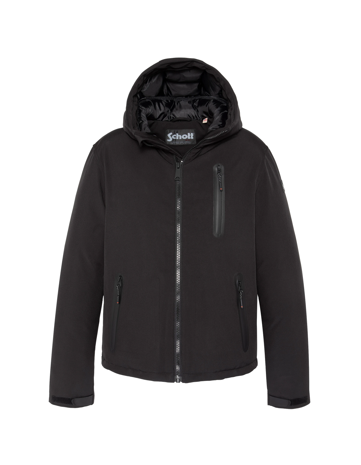 Parka technique noire à capuche-1