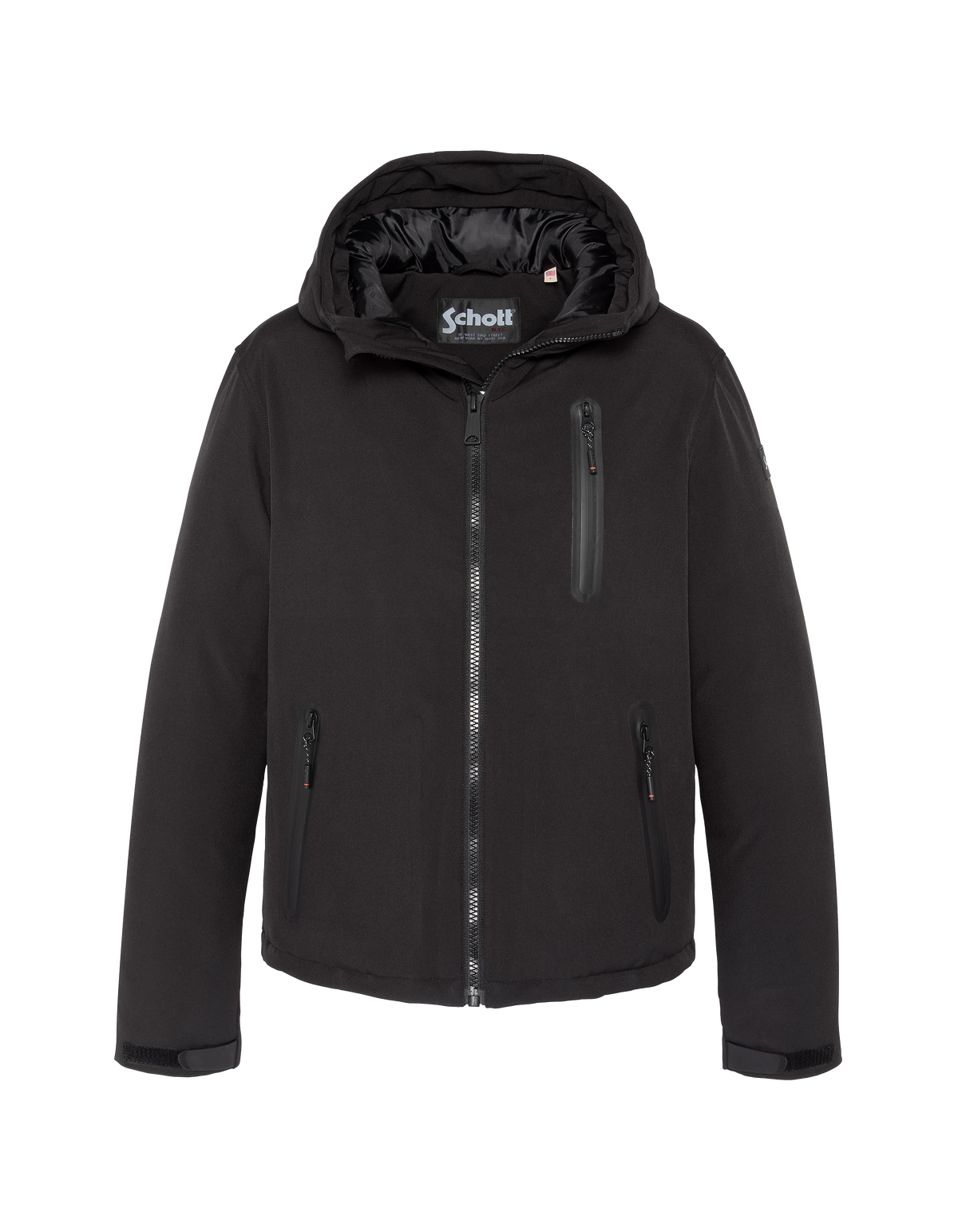Parka technique noire à capuche
