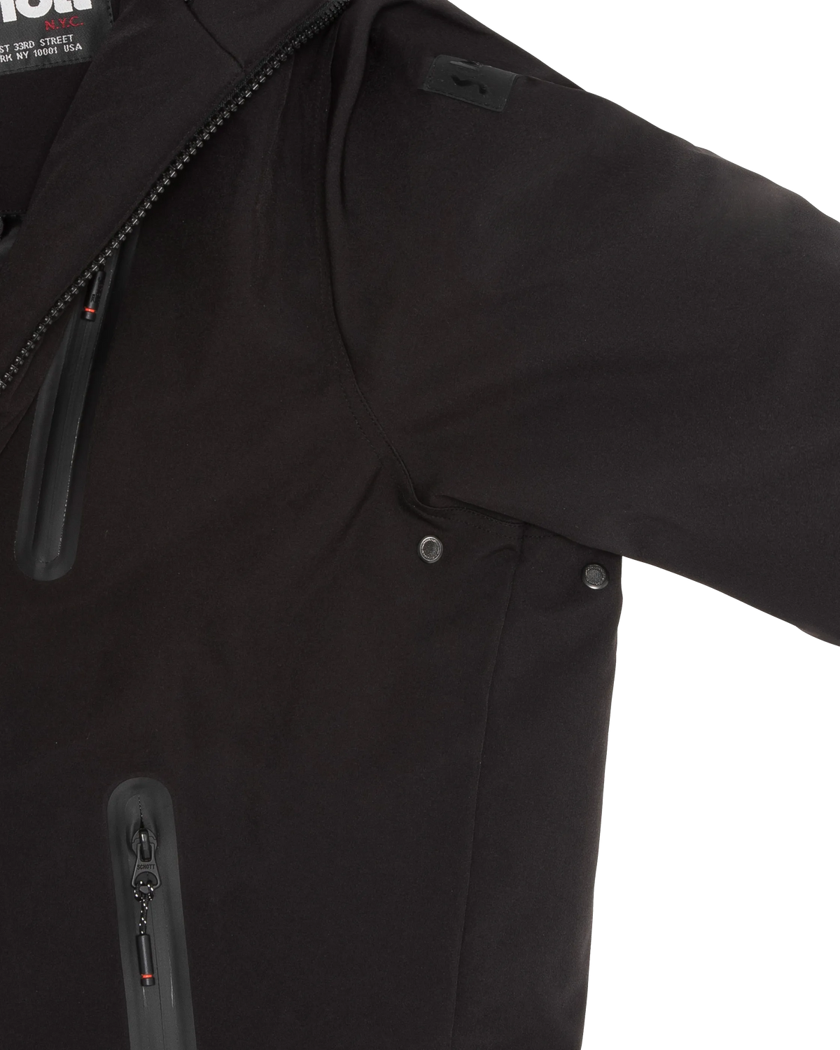 Parka technique noire à capuche-7