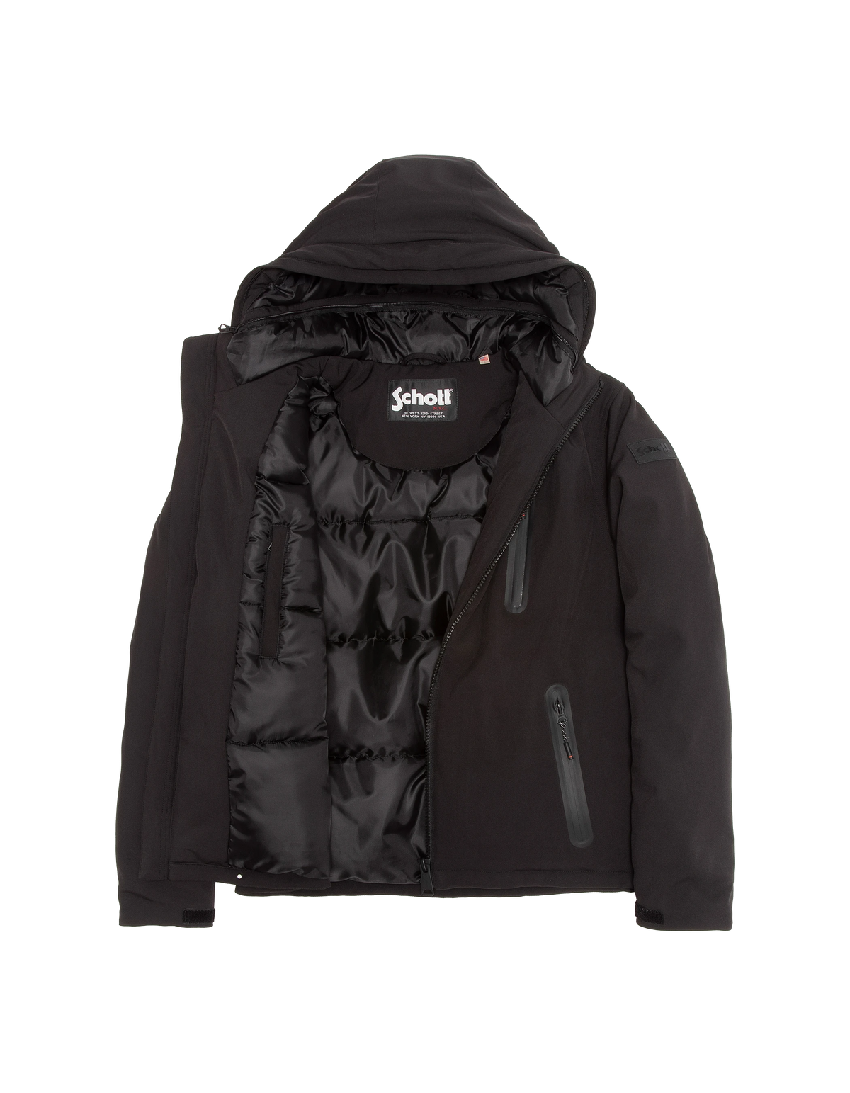 Parka technique noire à capuche