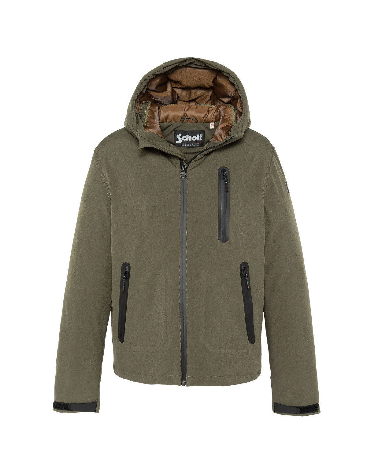 Parka technique kaki à capuche
