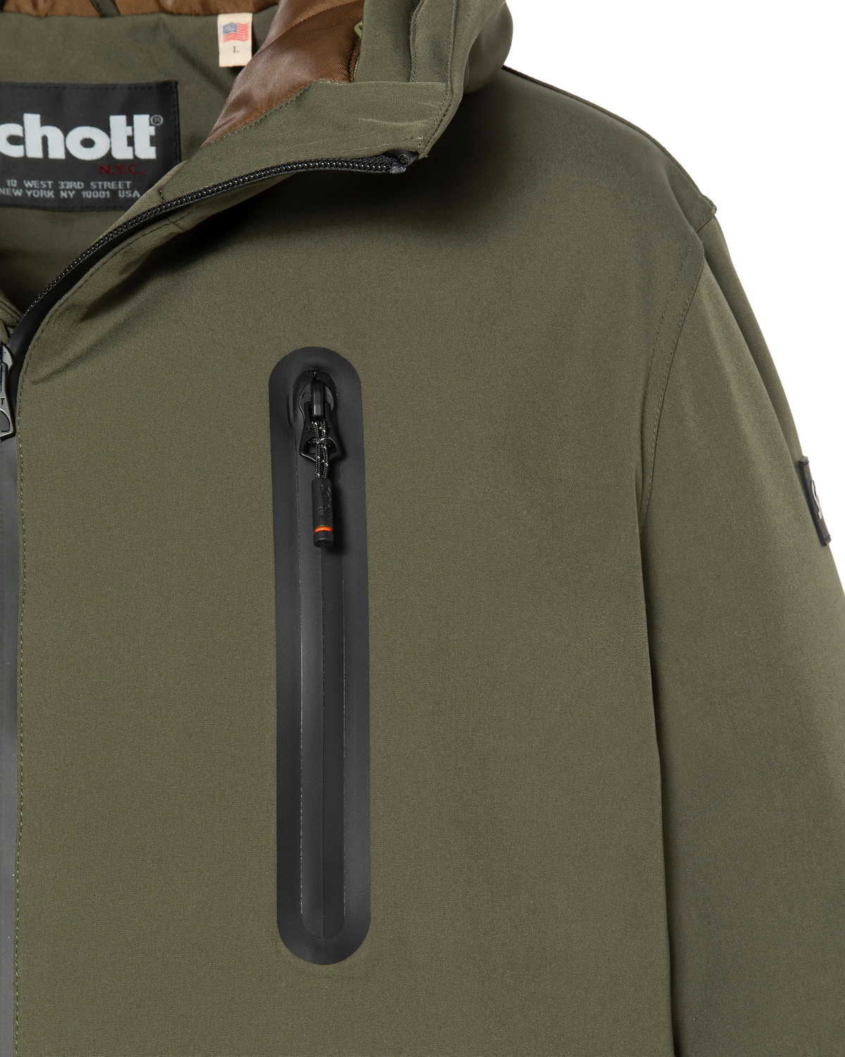 Parka technique kaki à capuche