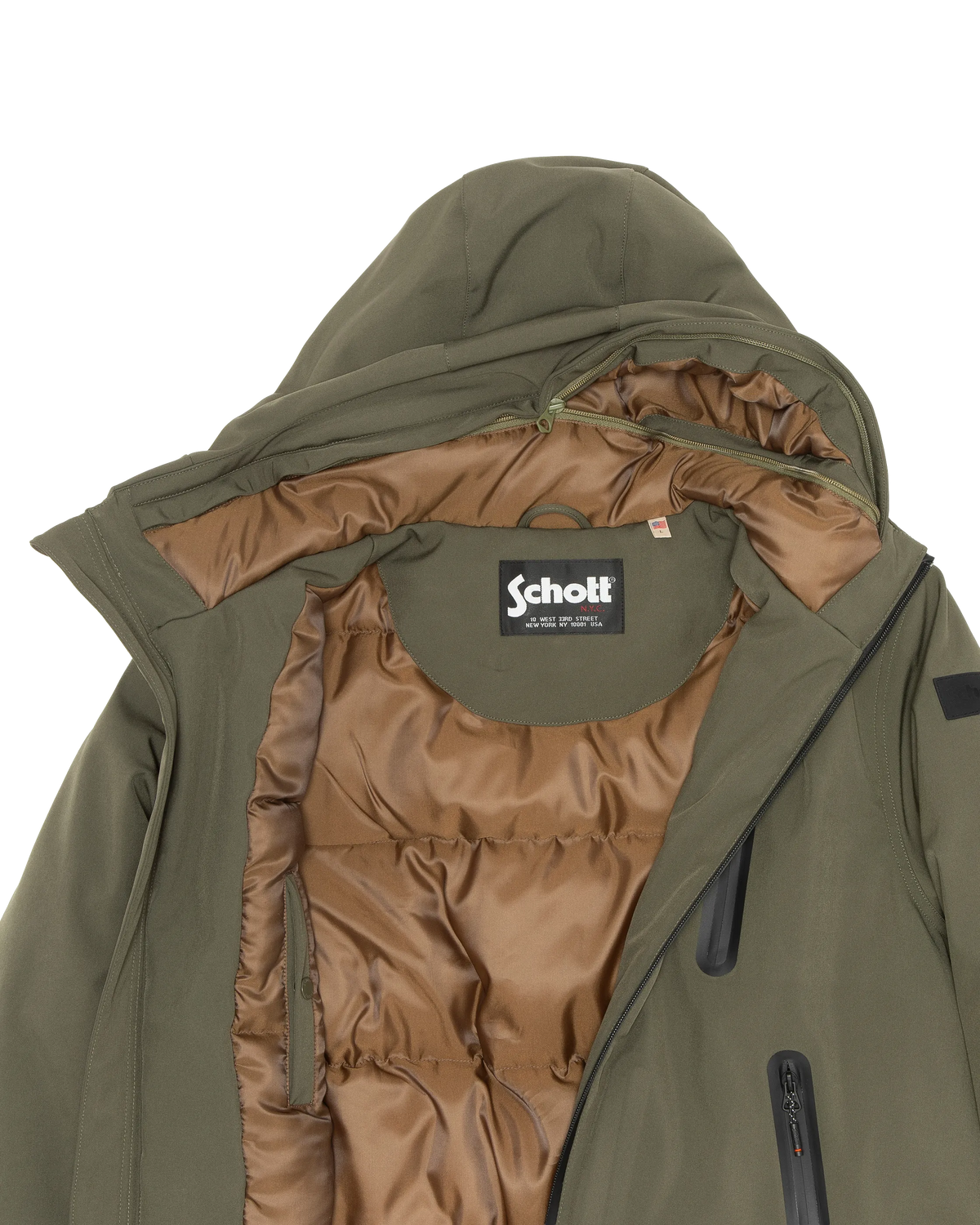 Parka technique kaki à capuche-11