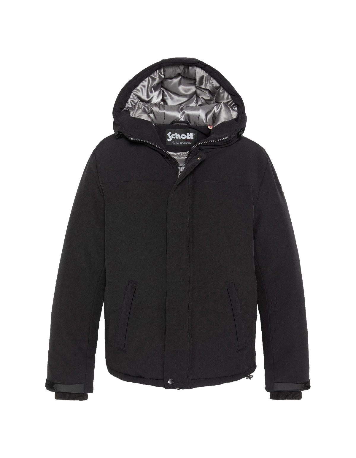 Black technical hooded short jacket-2