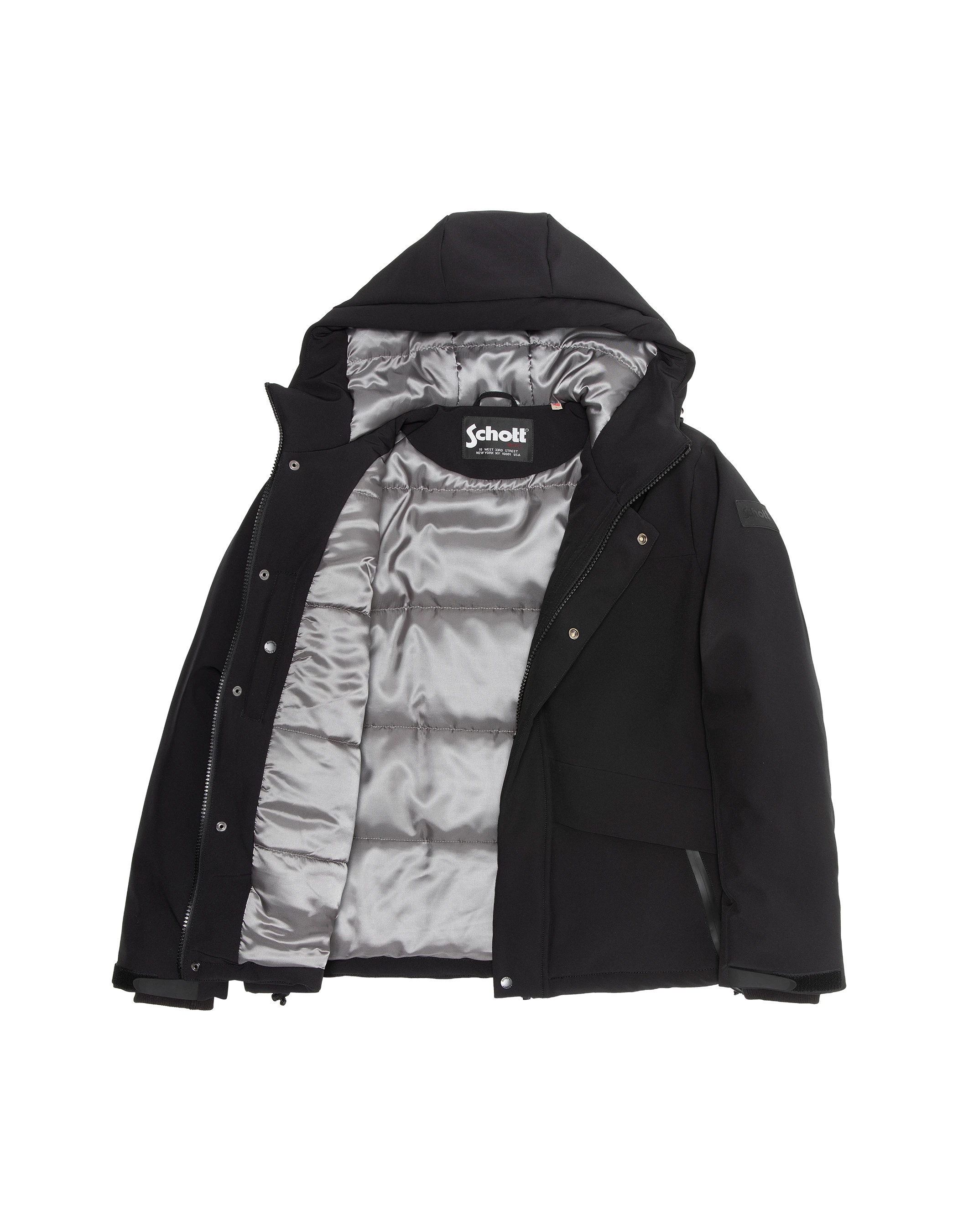 Black technical hooded short jacket-8