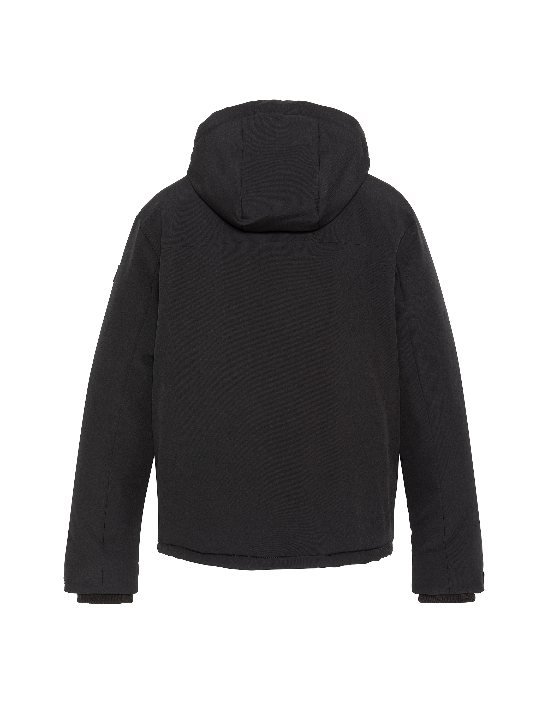 Black technical hooded short jacket-9