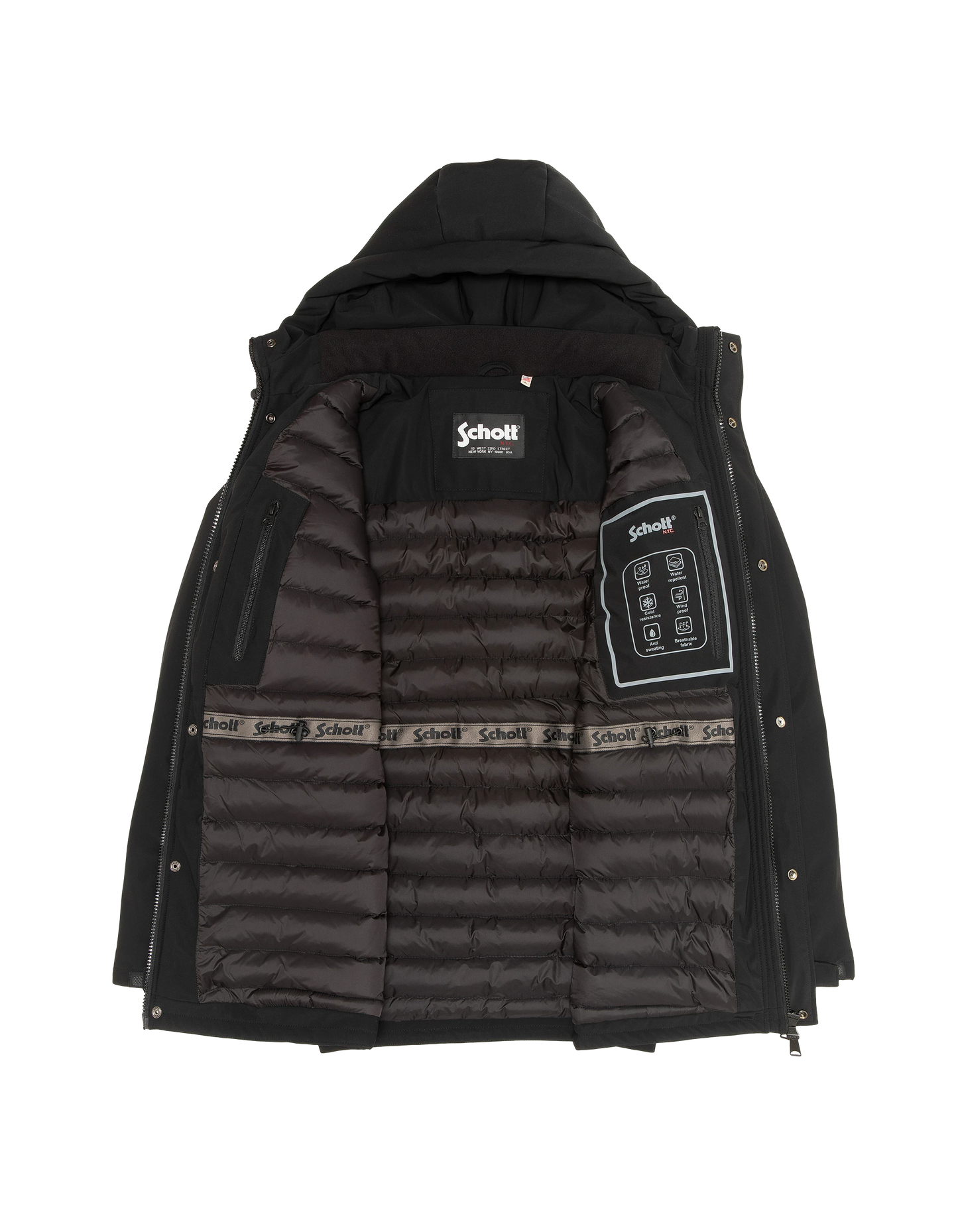 Multipoche nere con cappuccio