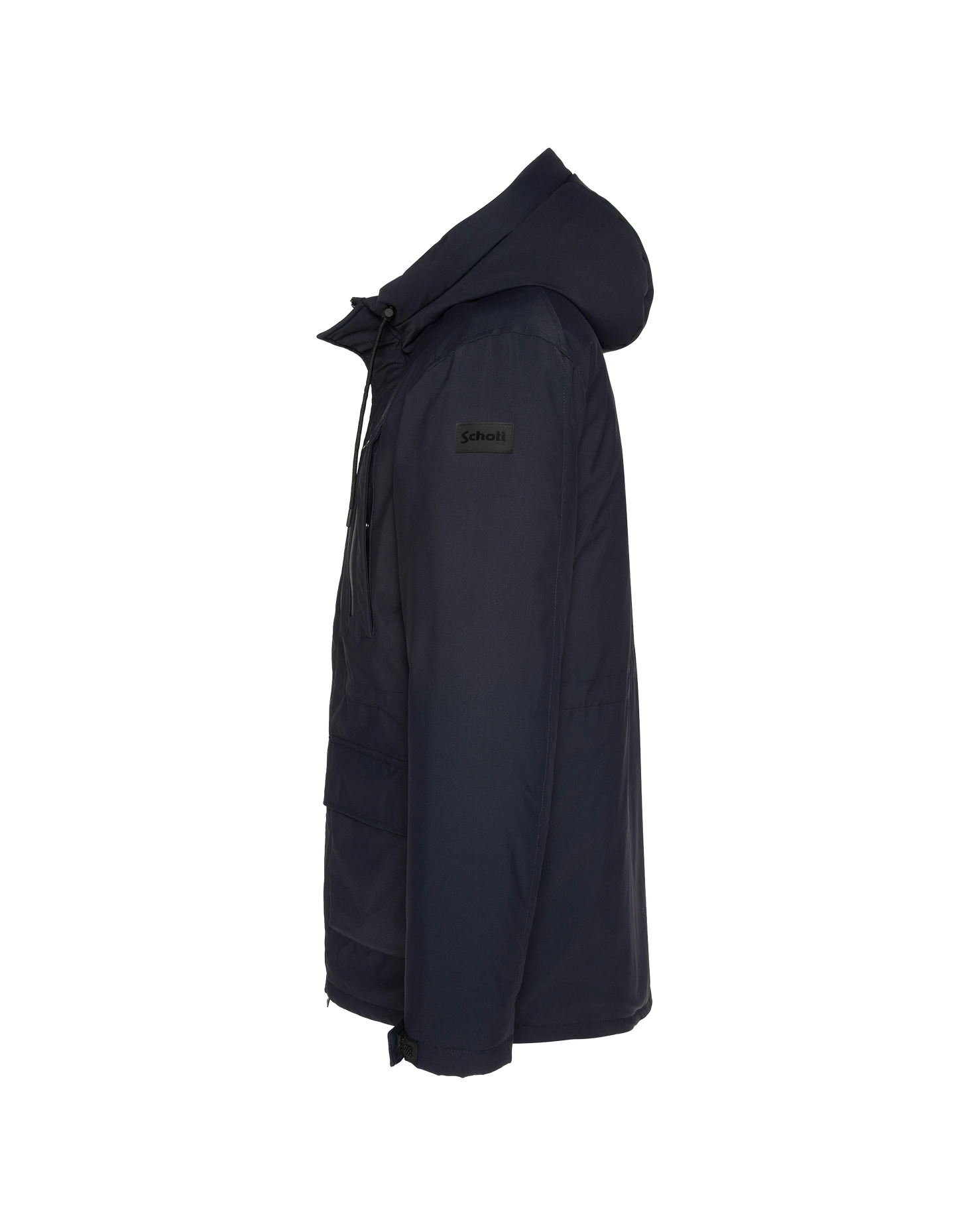 Navy Parka Multipoches con felpa con cappuccio