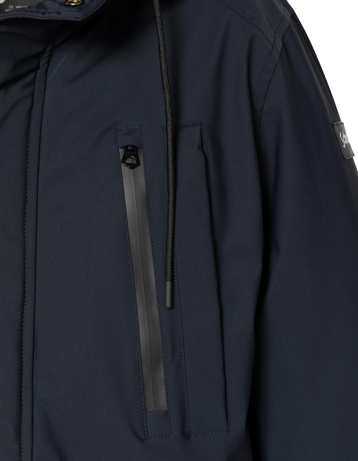 Navy Parka Multipoches con felpa con cappuccio