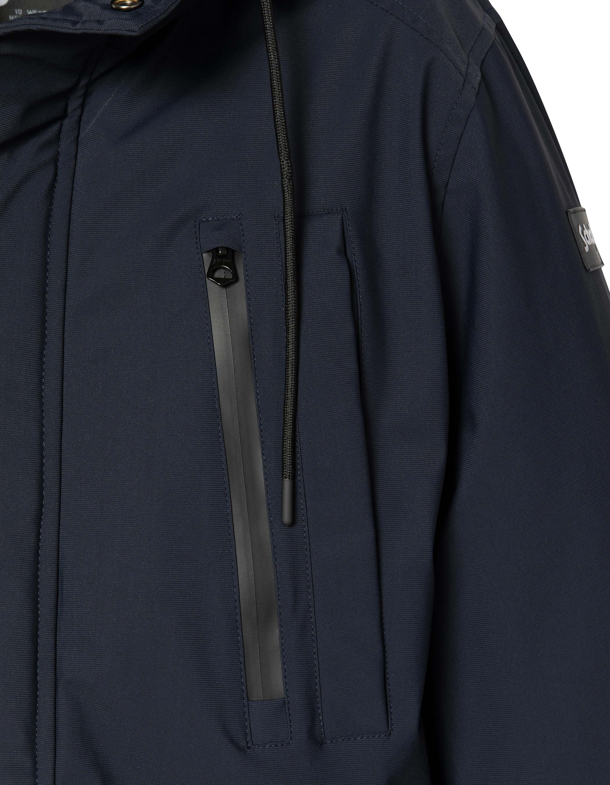 Navy Parka Multipoches con felpa con cappuccio-5