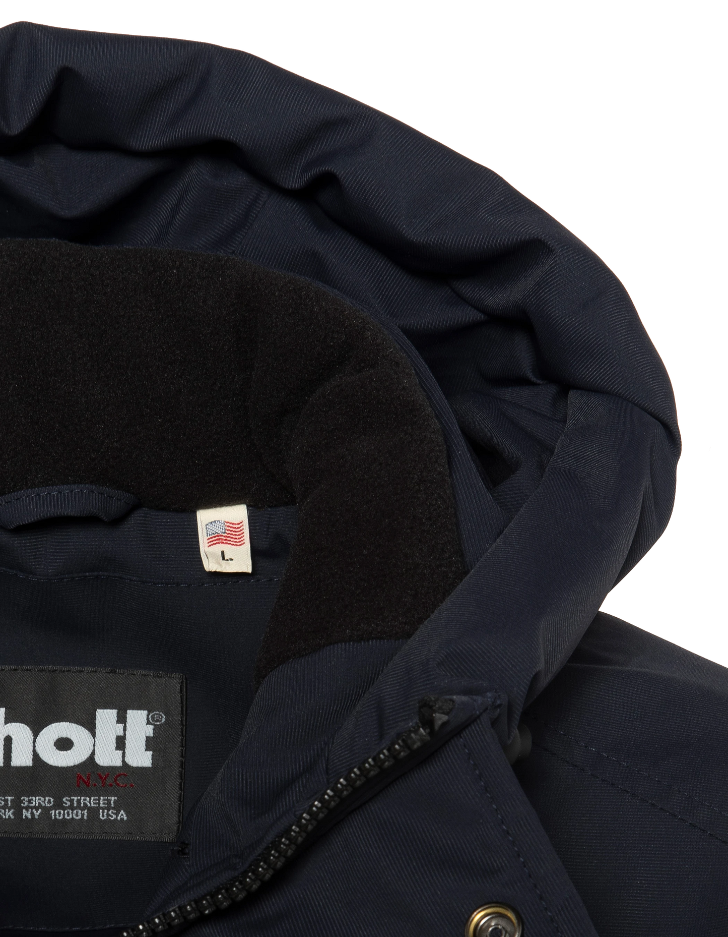 Navy Parka Multipoches con felpa con cappuccio