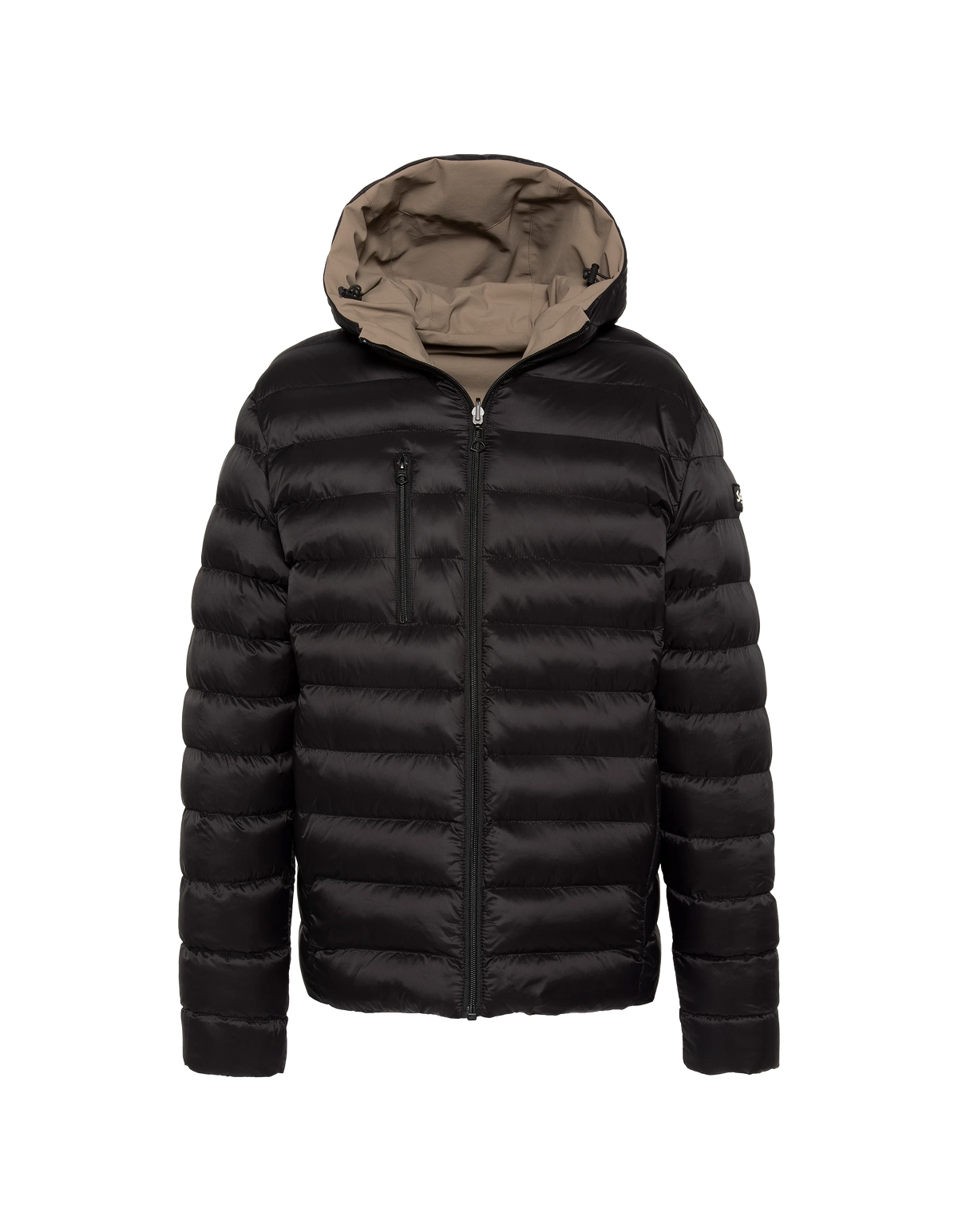 Blouson/doudoune technique réversible beige foncé et noir