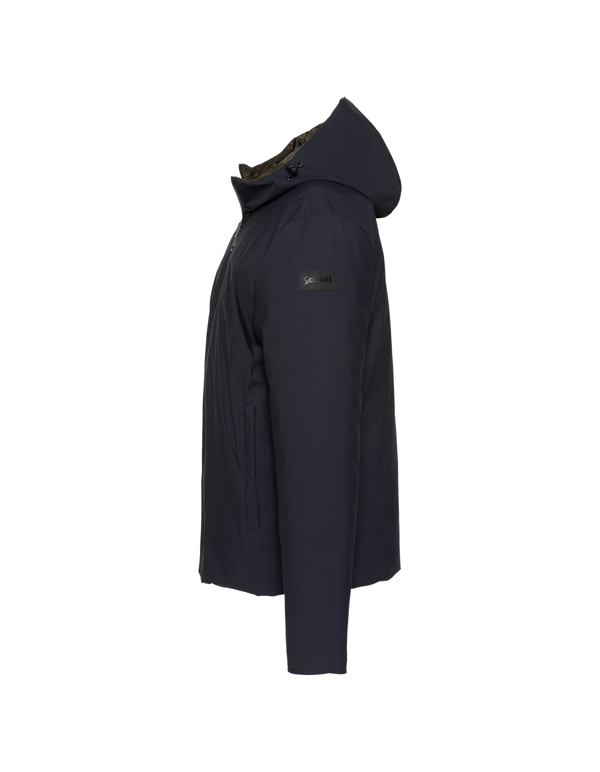 Cazadora técnica acolchada reversible azul marino y caqui