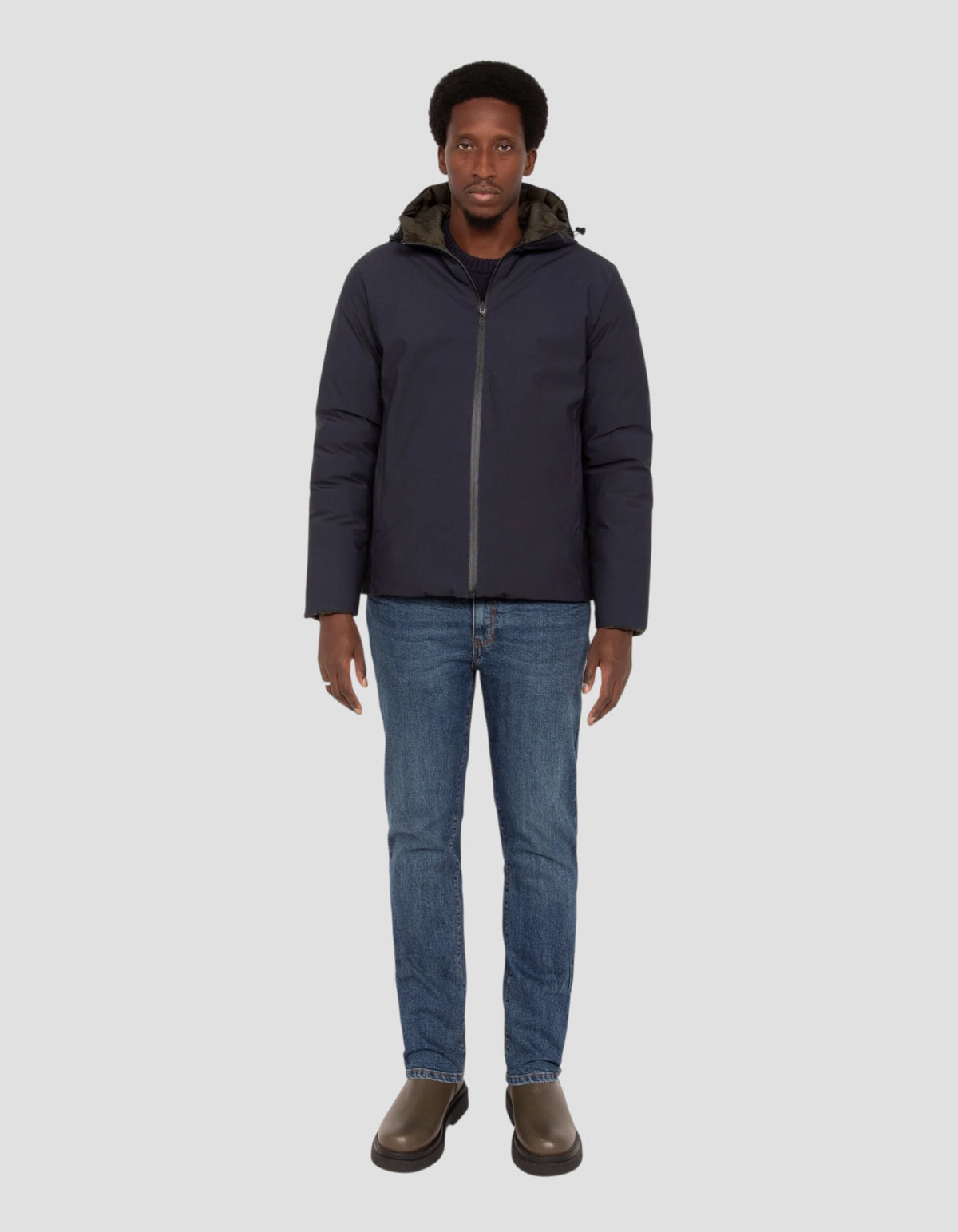 Blouson/doudoune technique réversible marine et kaki