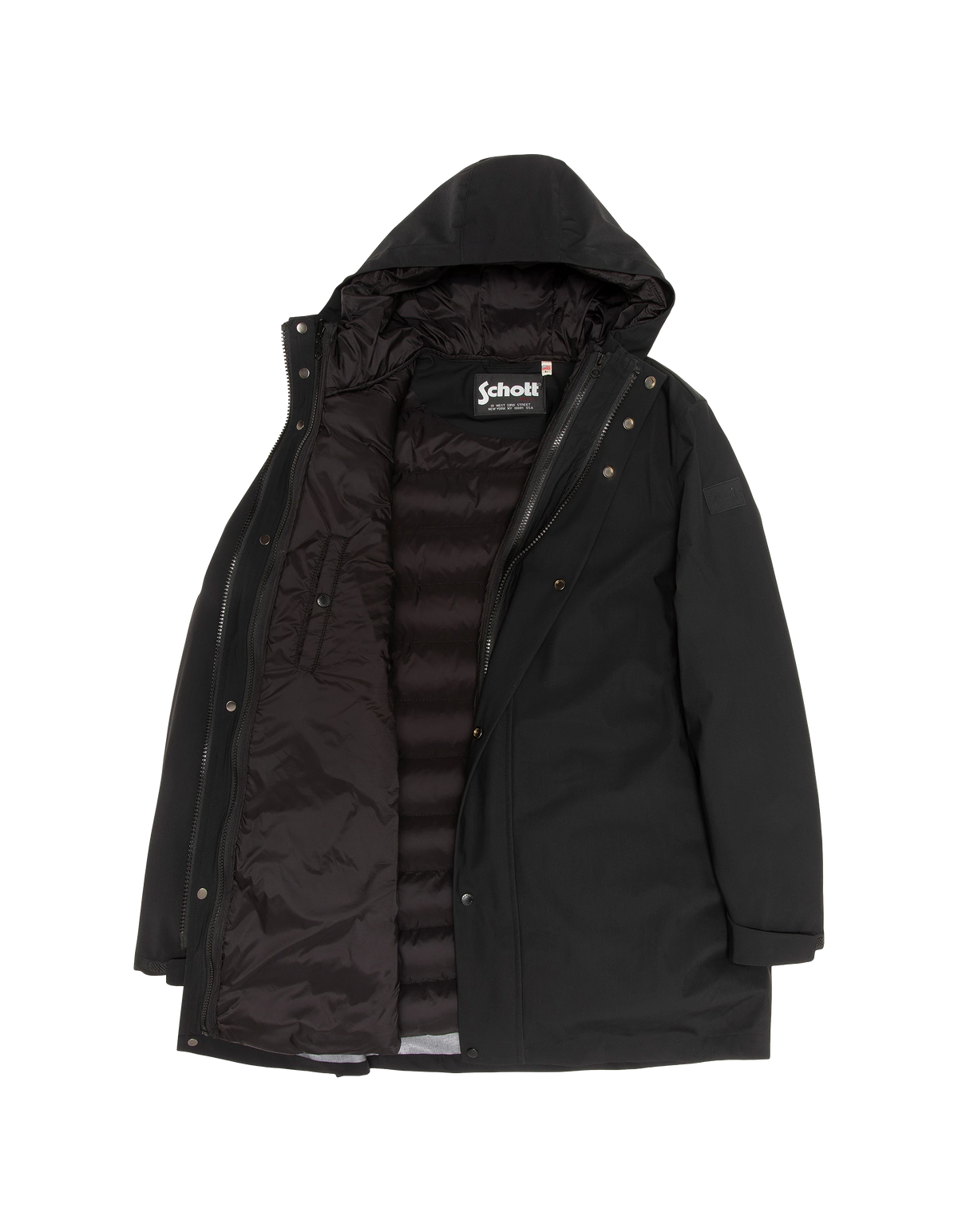 Parka technique à capuche 3 en 1 noire