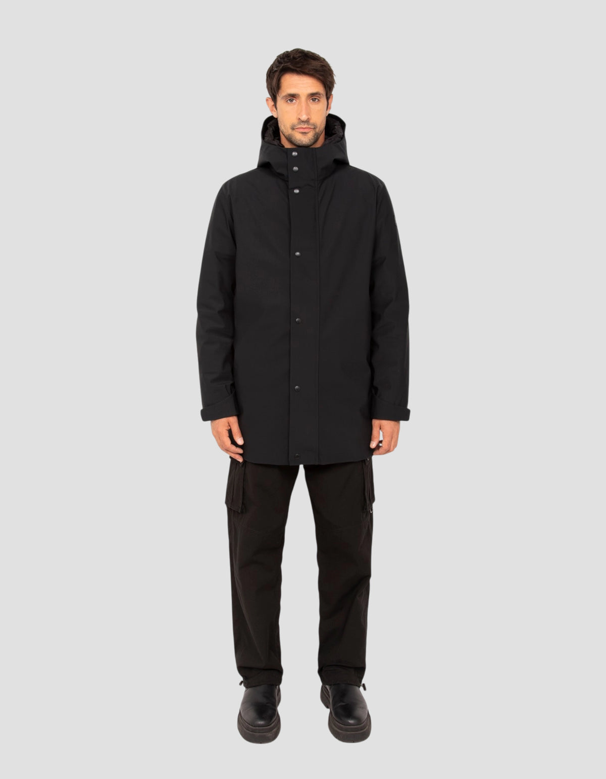Parka technique à capuche 3 en 1 noire