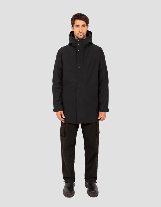 Parka technique à capuche 3 en 1 noire