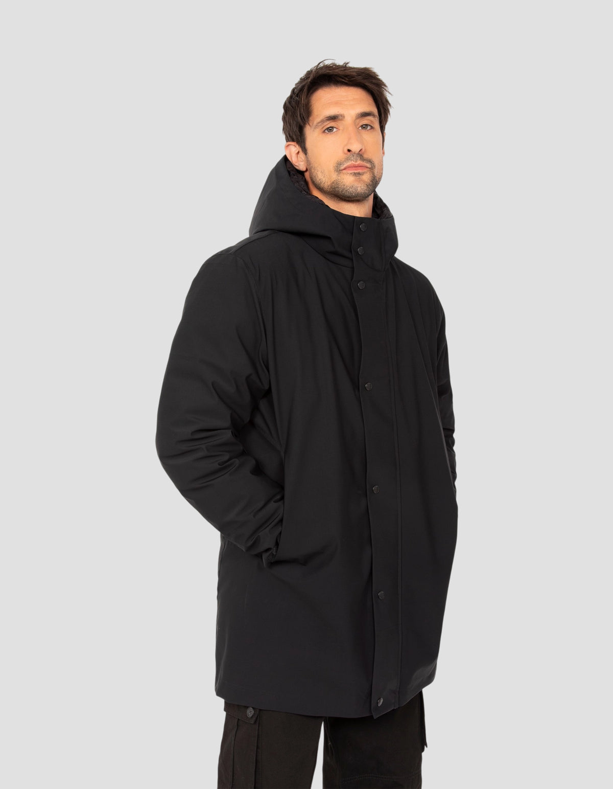 Parka technique à capuche 3 en 1 noire