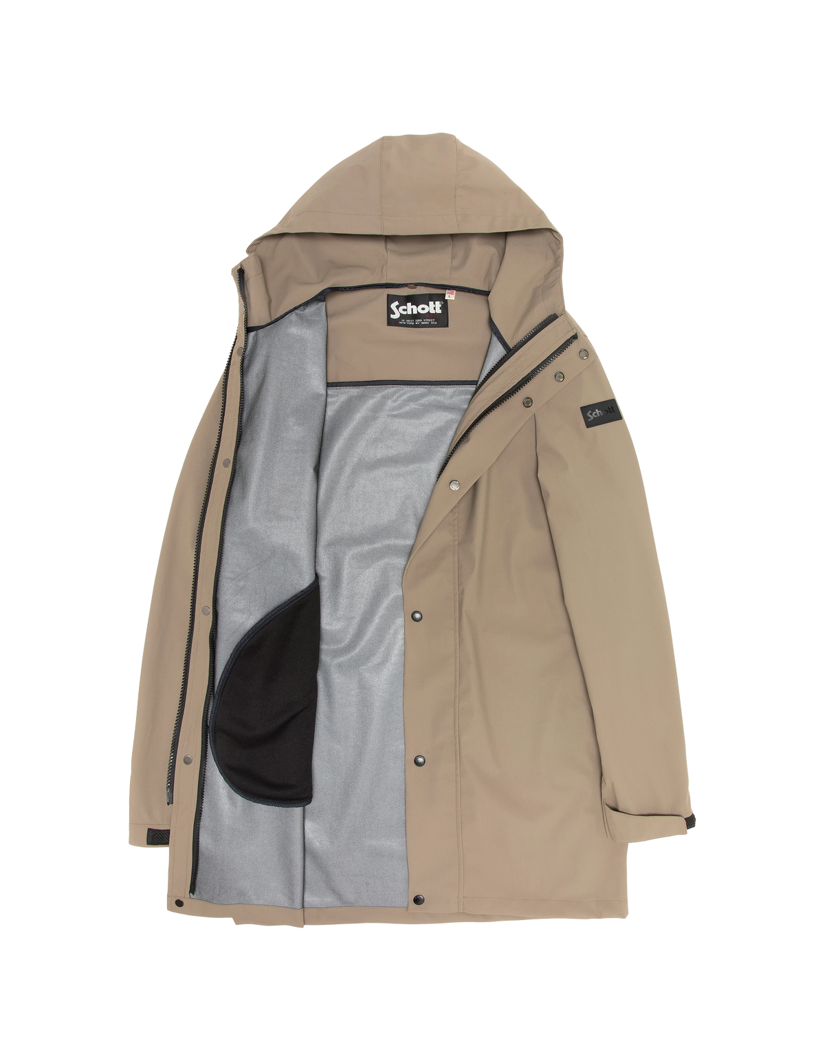 Technischer 3-in-1-Parka mit Kapuze in Dunkelbeige und Marineblau