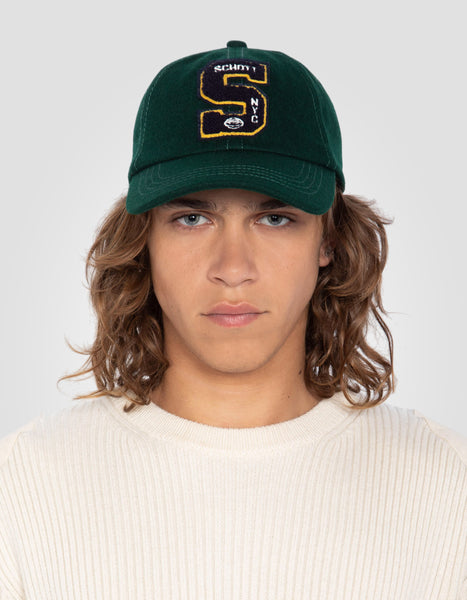 Dark green varsity cap with patch - CAPRAMON | Schott NYC®