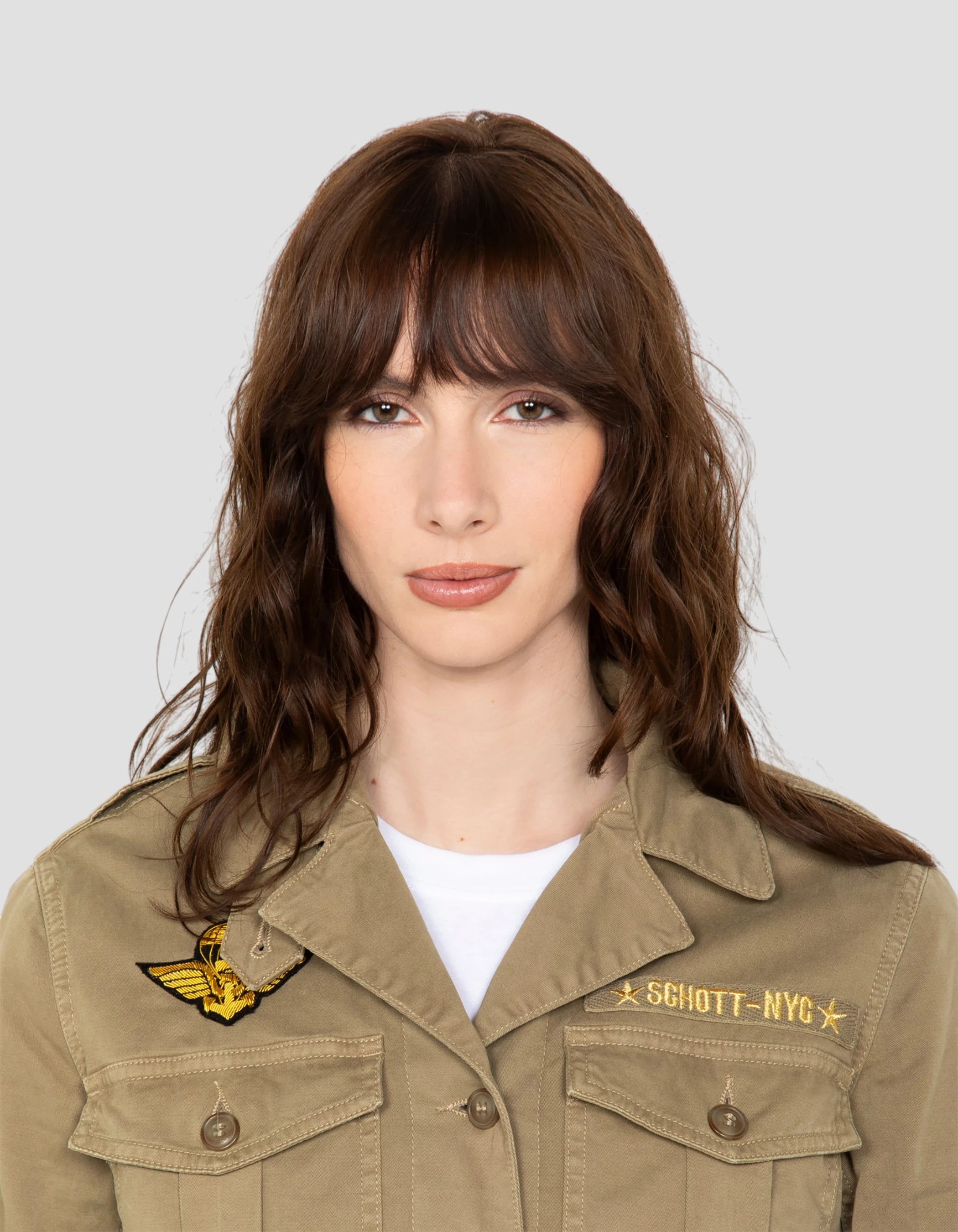 Veste army surteint kaki clair-5