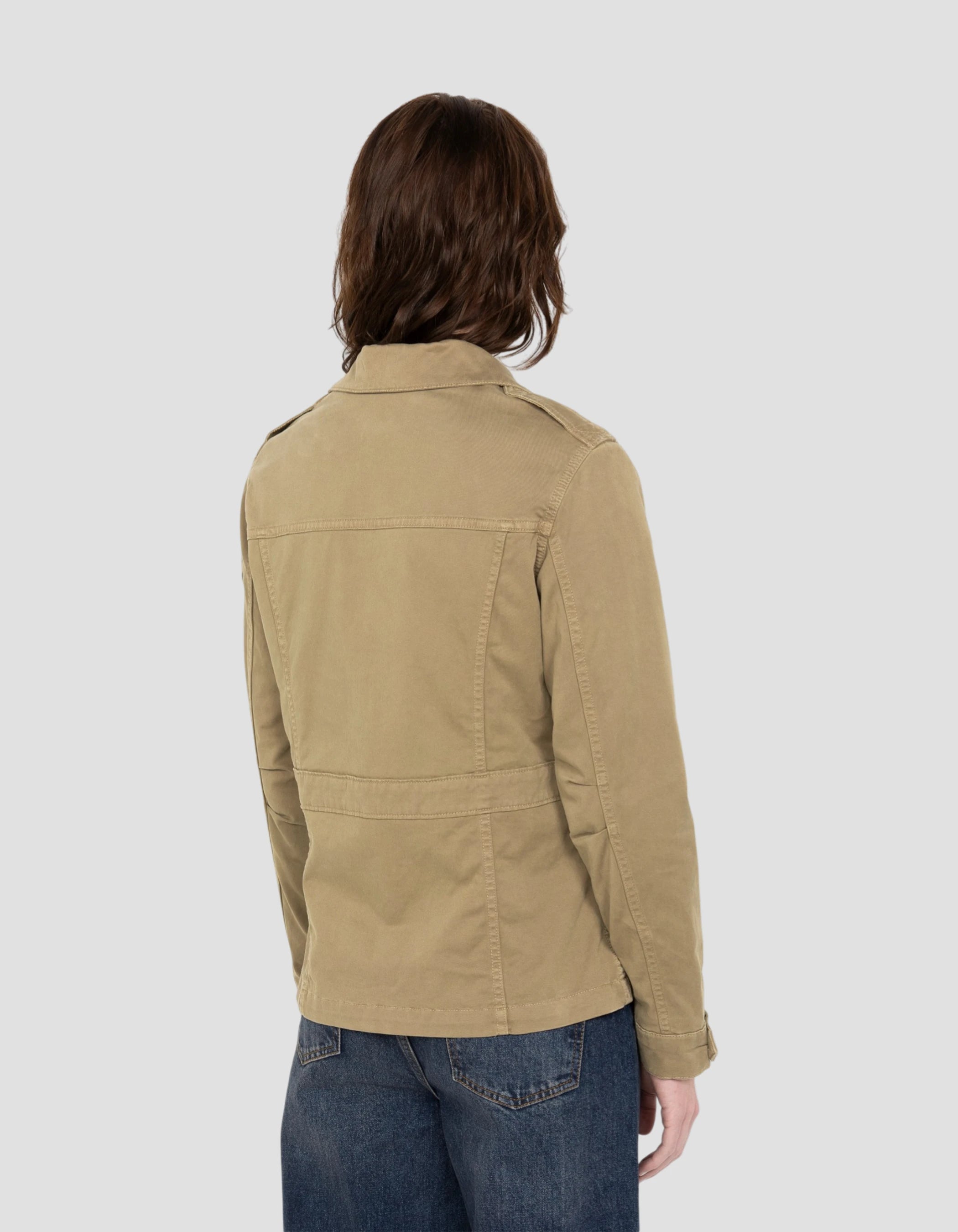 Veste army surteint kaki clair-6