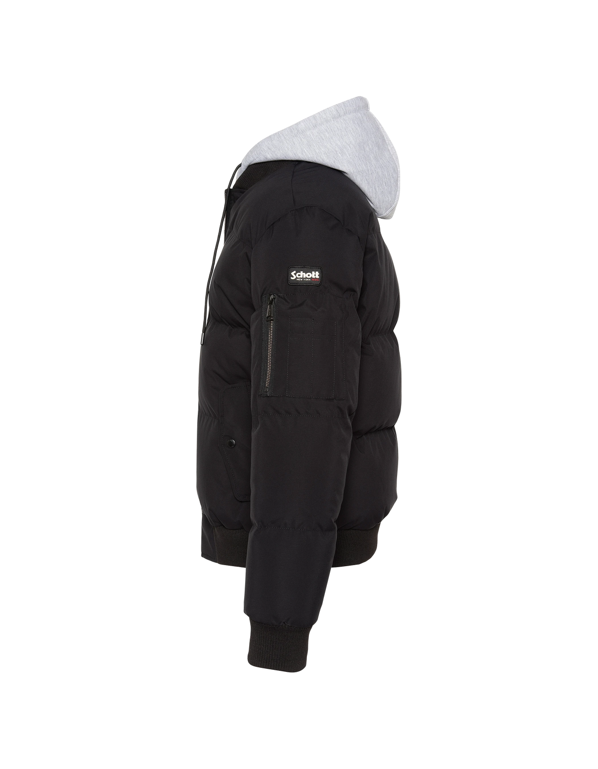 Blouson à capuche noir en moletton