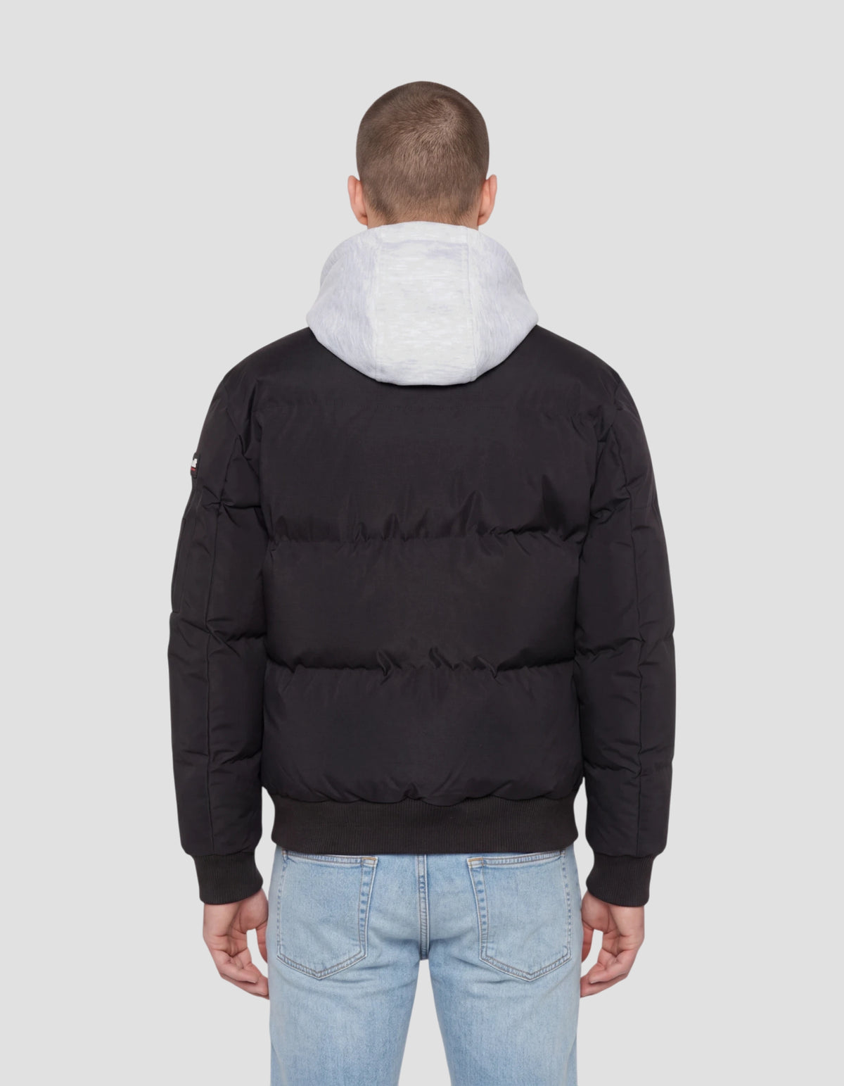 Blouson à capuche noir en moletton