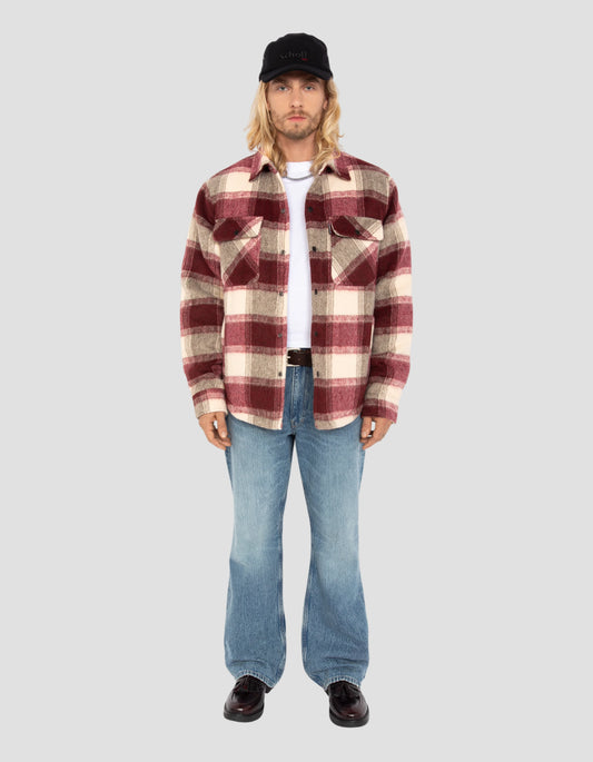 Sherpa lined checked jacket