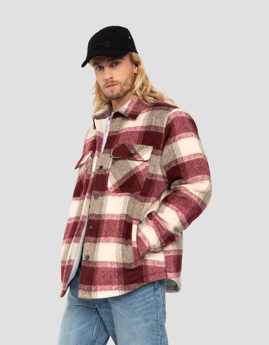 Sherpa lined checked jacket