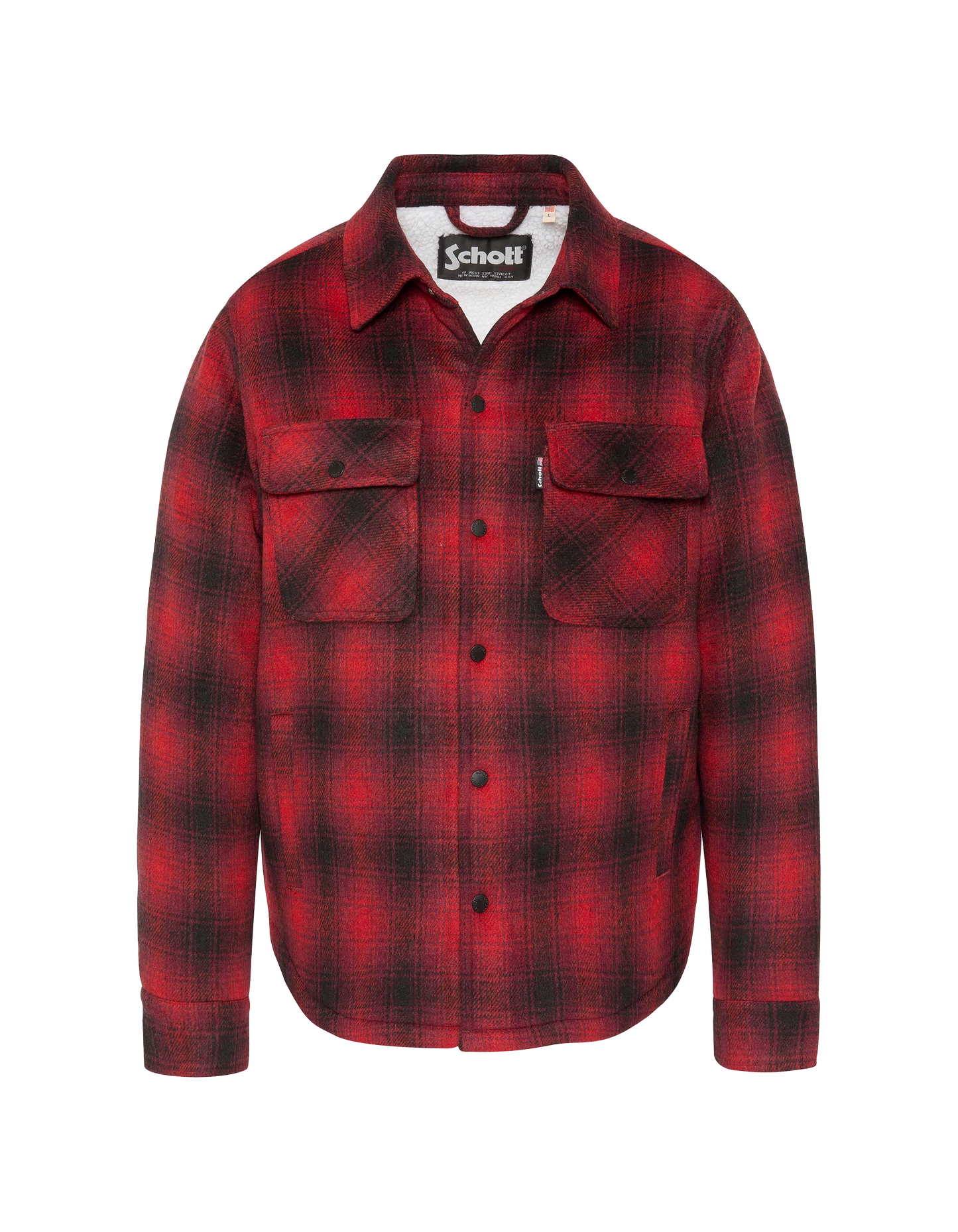 Veste à carreaux rouge doublée sherpa