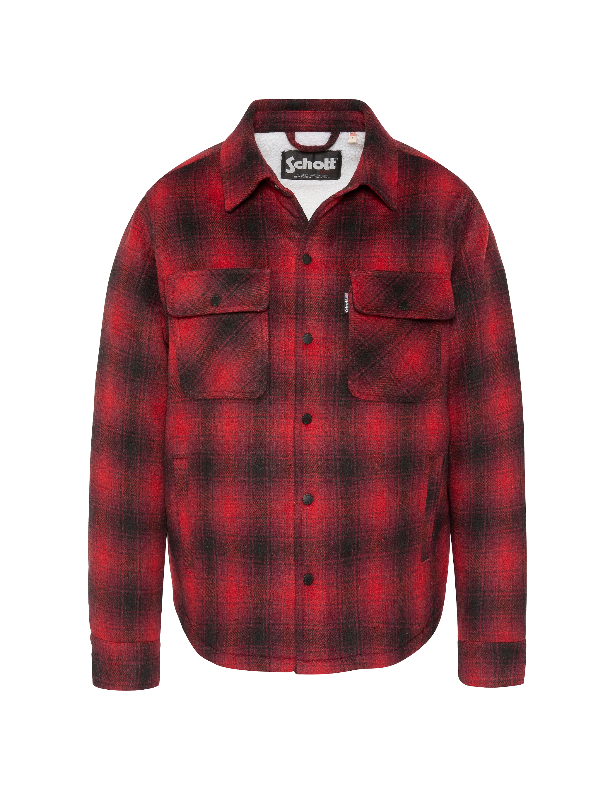 Veste à carreaux rouge doublée sherpa-1