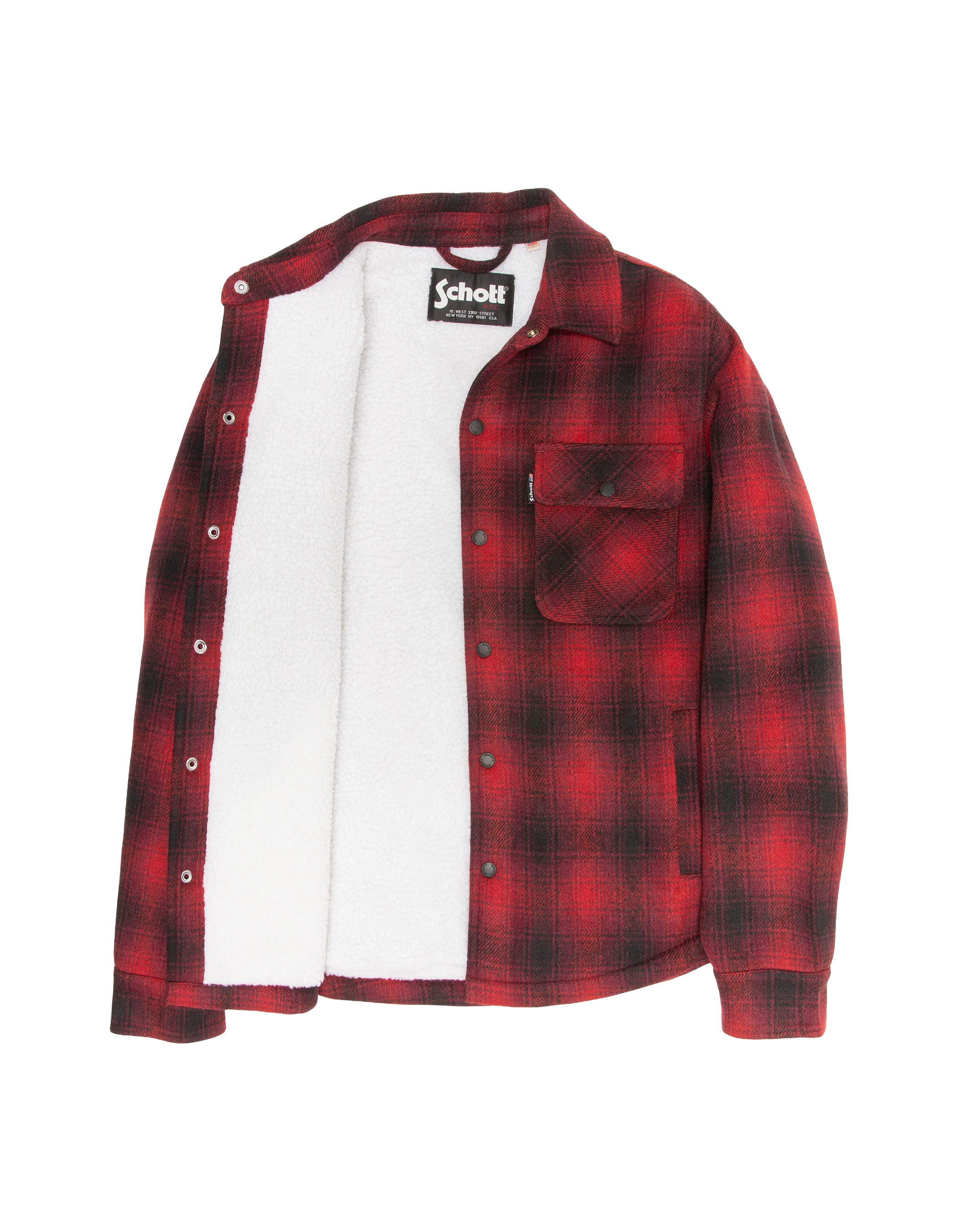 Veste à carreaux rouge doublée sherpa-3