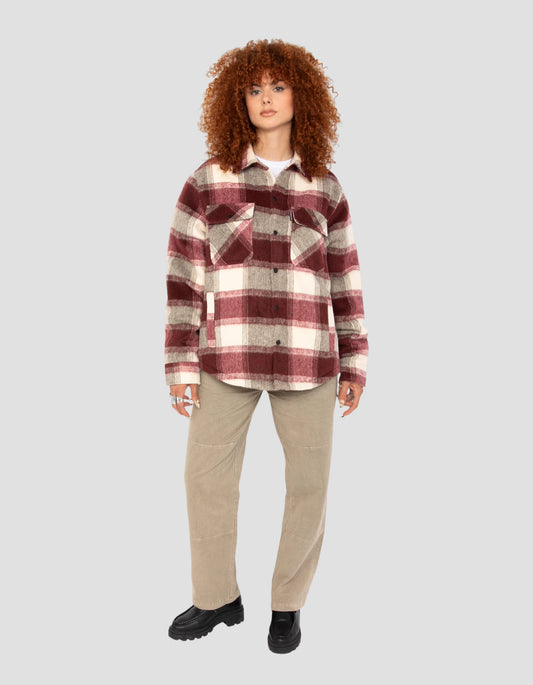 Sherpa ausgekleidete checkte Jacke