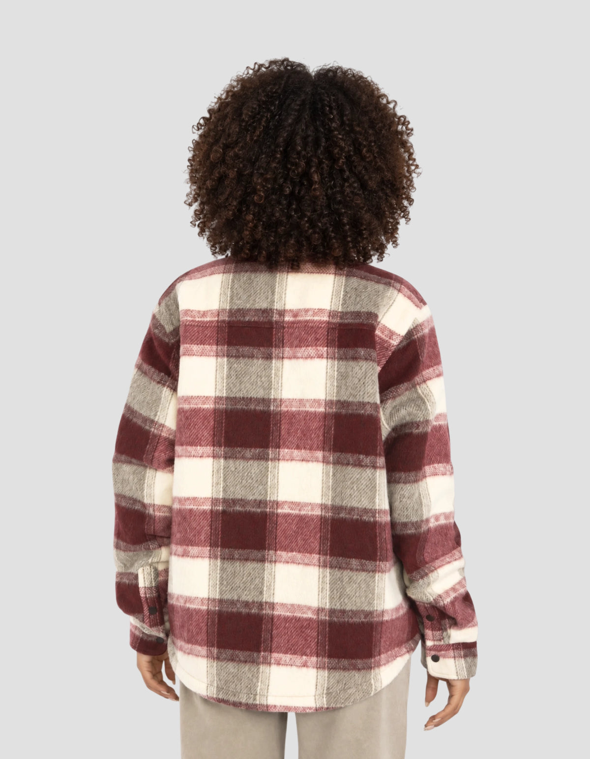 Brown plaid jacket with sherpa lining-6