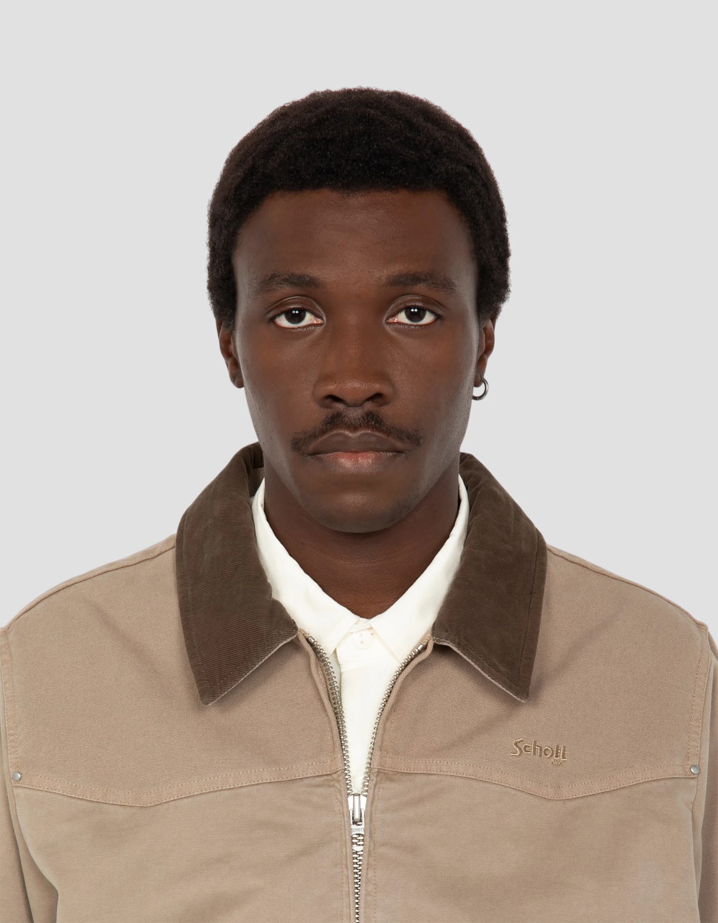 Giacca bimateriale vintage color tortora